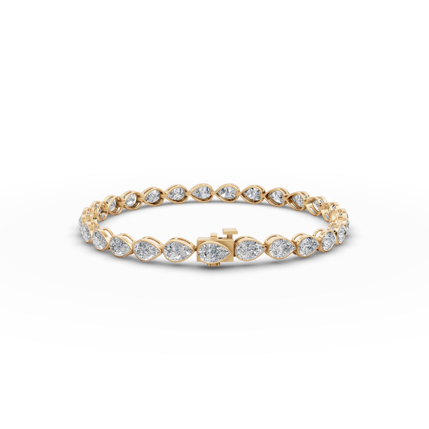 Timeless Muse Pear Lab-Grown Diamond Tennis Bracelet in yellow gold