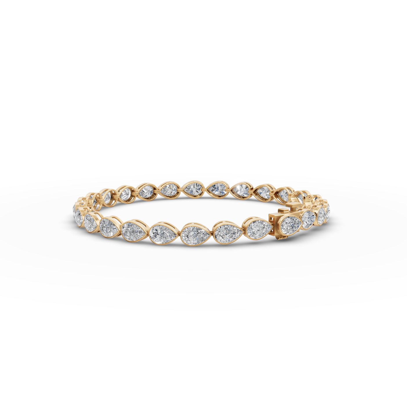 Timeless Muse Pear Lab-Grown Diamond Tennis Bracelet in yellow gold