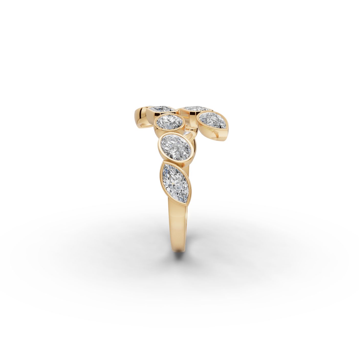 Enduring Muse Emerald Lab-Grown Diamond Cocktail Ring in yellow gold
