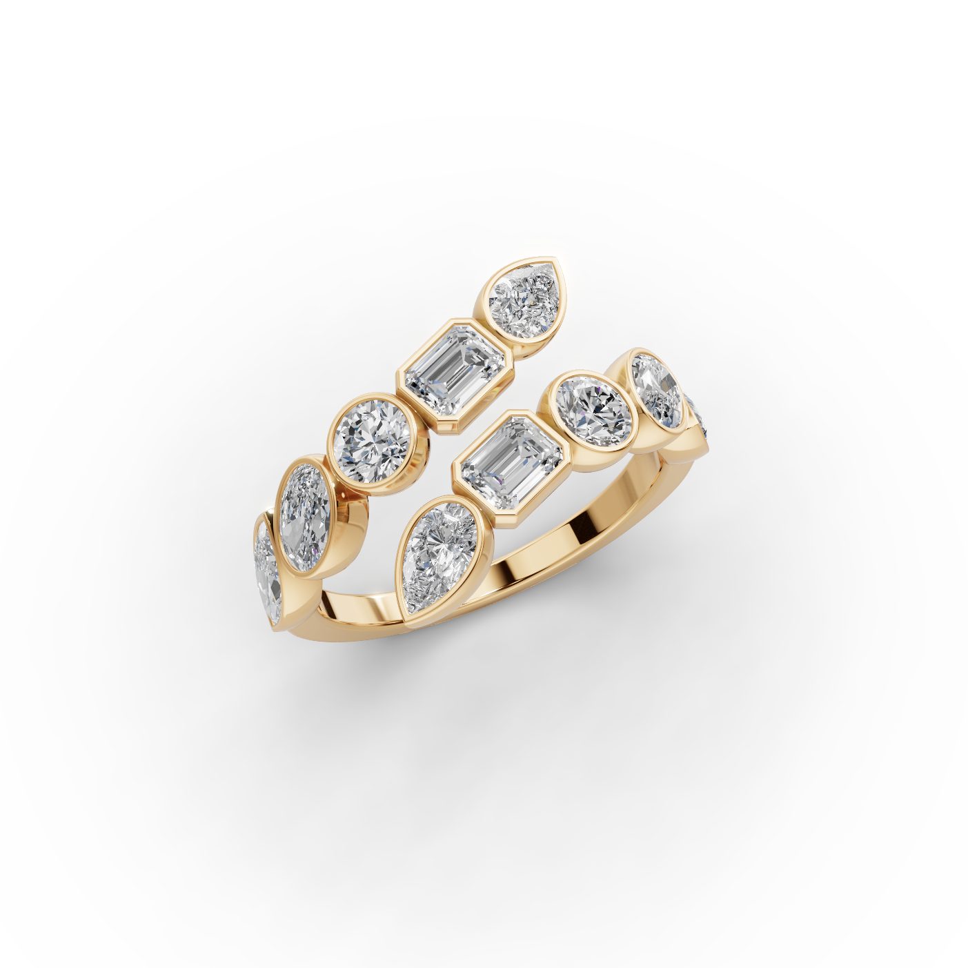 Enduring Muse Emerald Lab-Grown Diamond Cocktail Ring in yellow gold