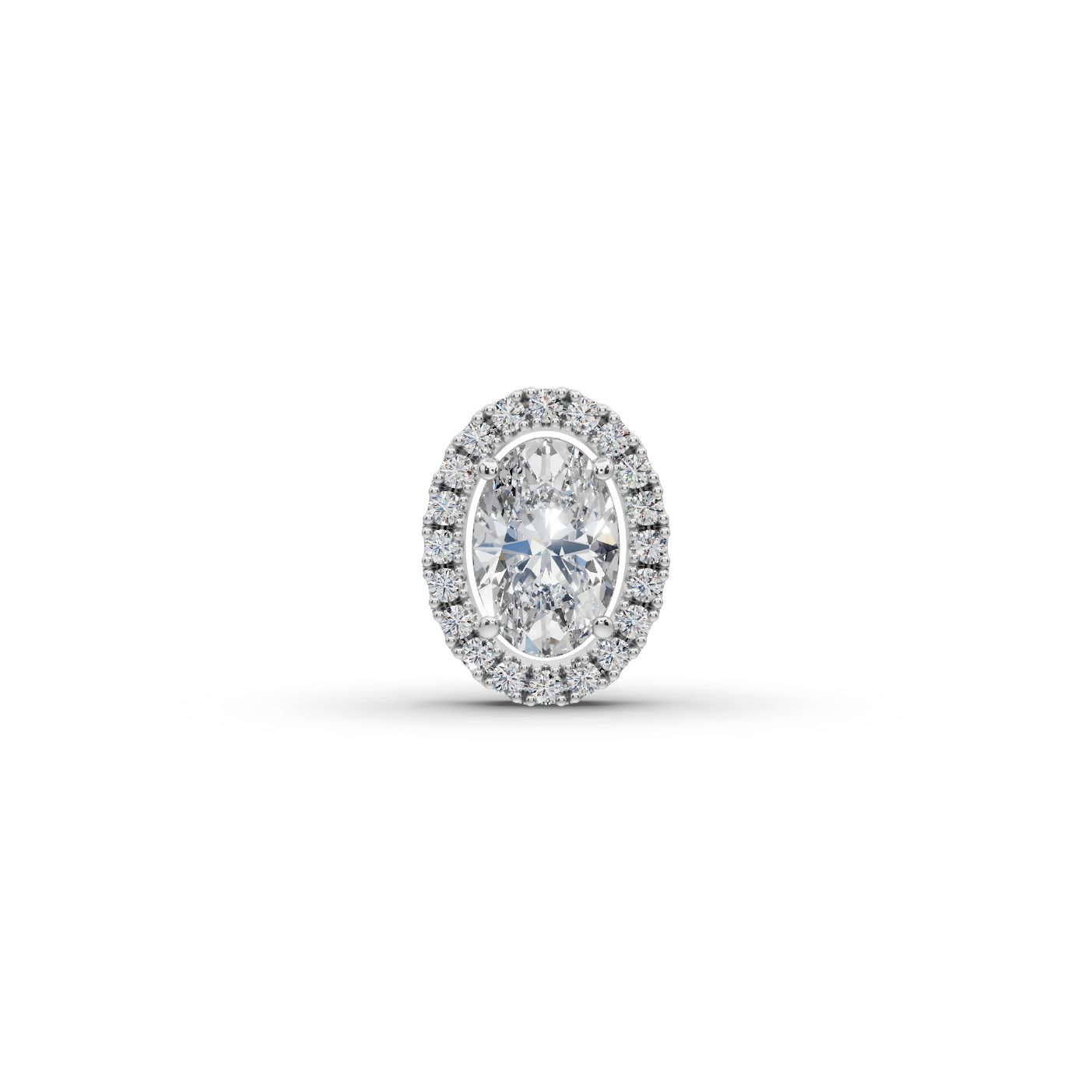Elegant Grace Oval Lab-Grown Diamond Halo Pendant in yellow gold, set with lab-grown diamonds