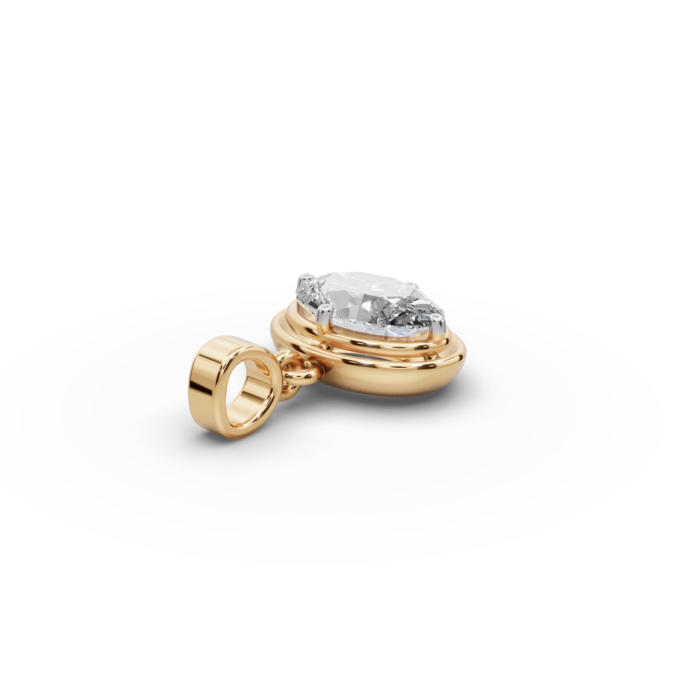 Celestial Light Oval Lab-Grown Diamond Solitaire Pendant in yellow gold