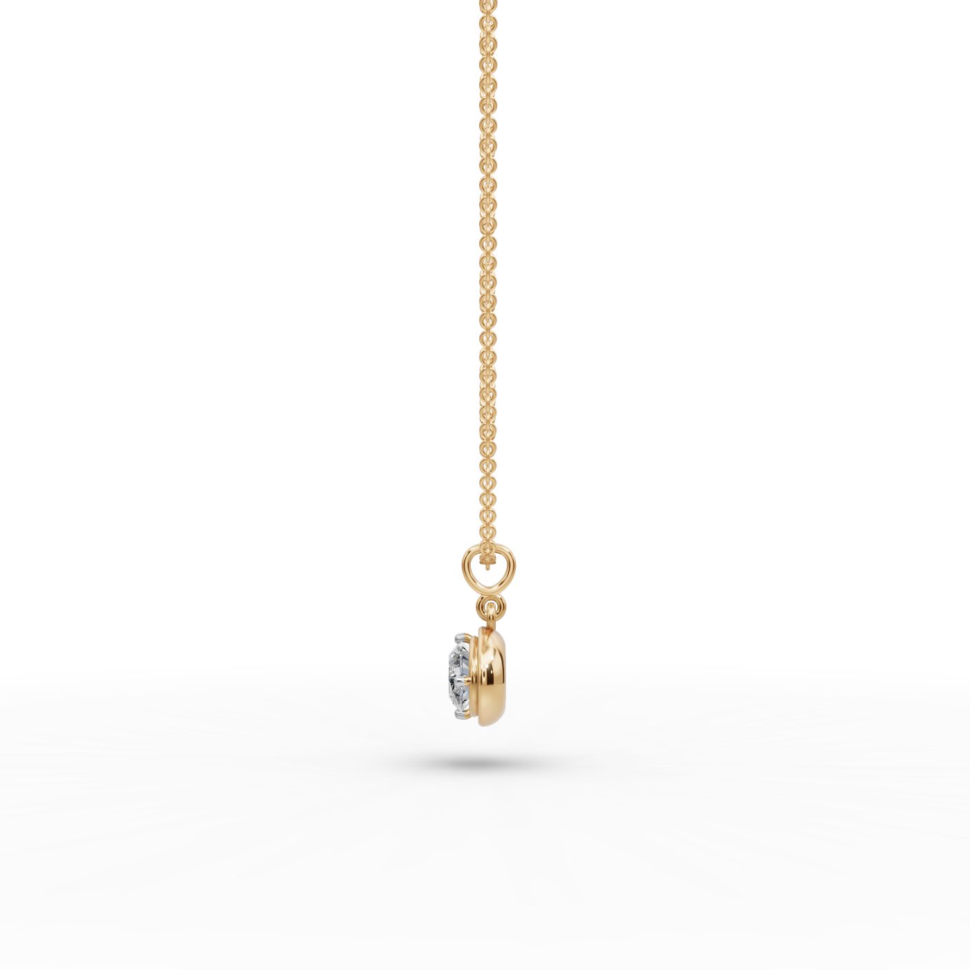 Celestial Light Oval Lab-Grown Diamond Solitaire Pendant in yellow gold