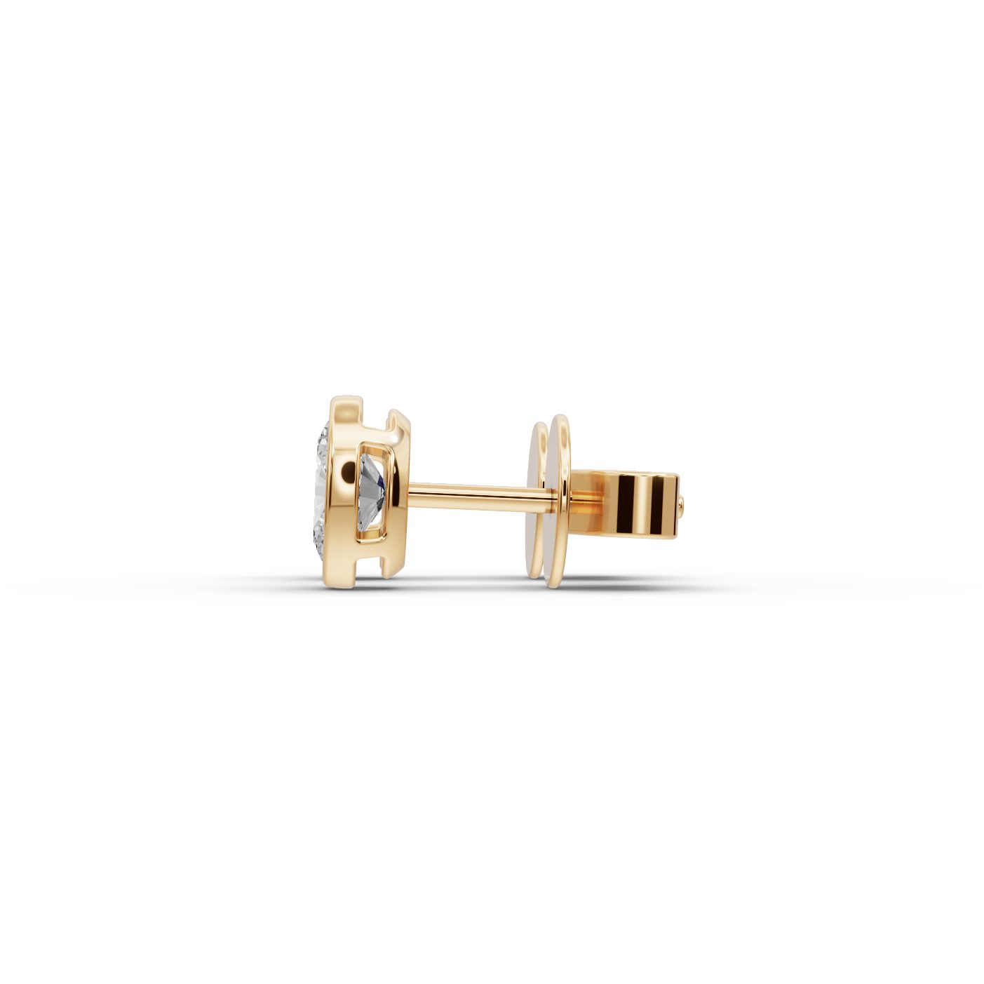 Radiant Signature Oval Lab-Grown Diamond Studs Earring in yellow gold