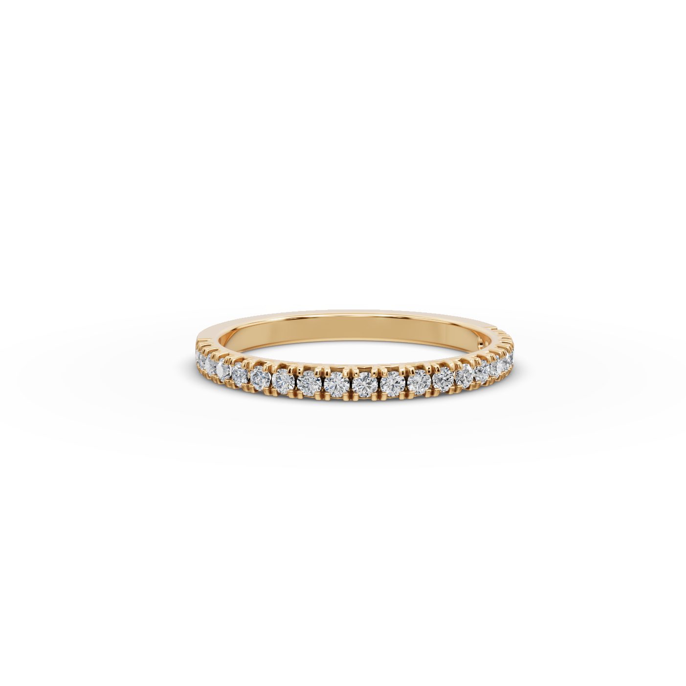 Luminous Cascade Round Lab-Grown Diamond Eternity Ring in yellow gold, set with lab-grown diamonds