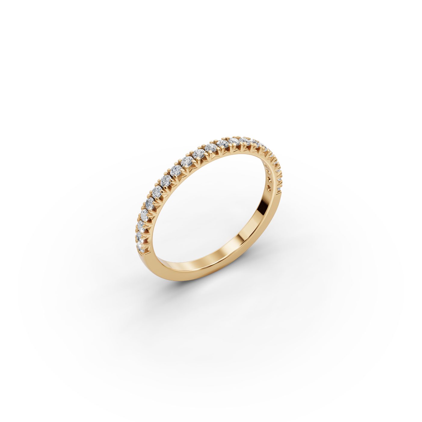 Luminous Cascade Round Lab-Grown Diamond Eternity Ring in yellow gold
