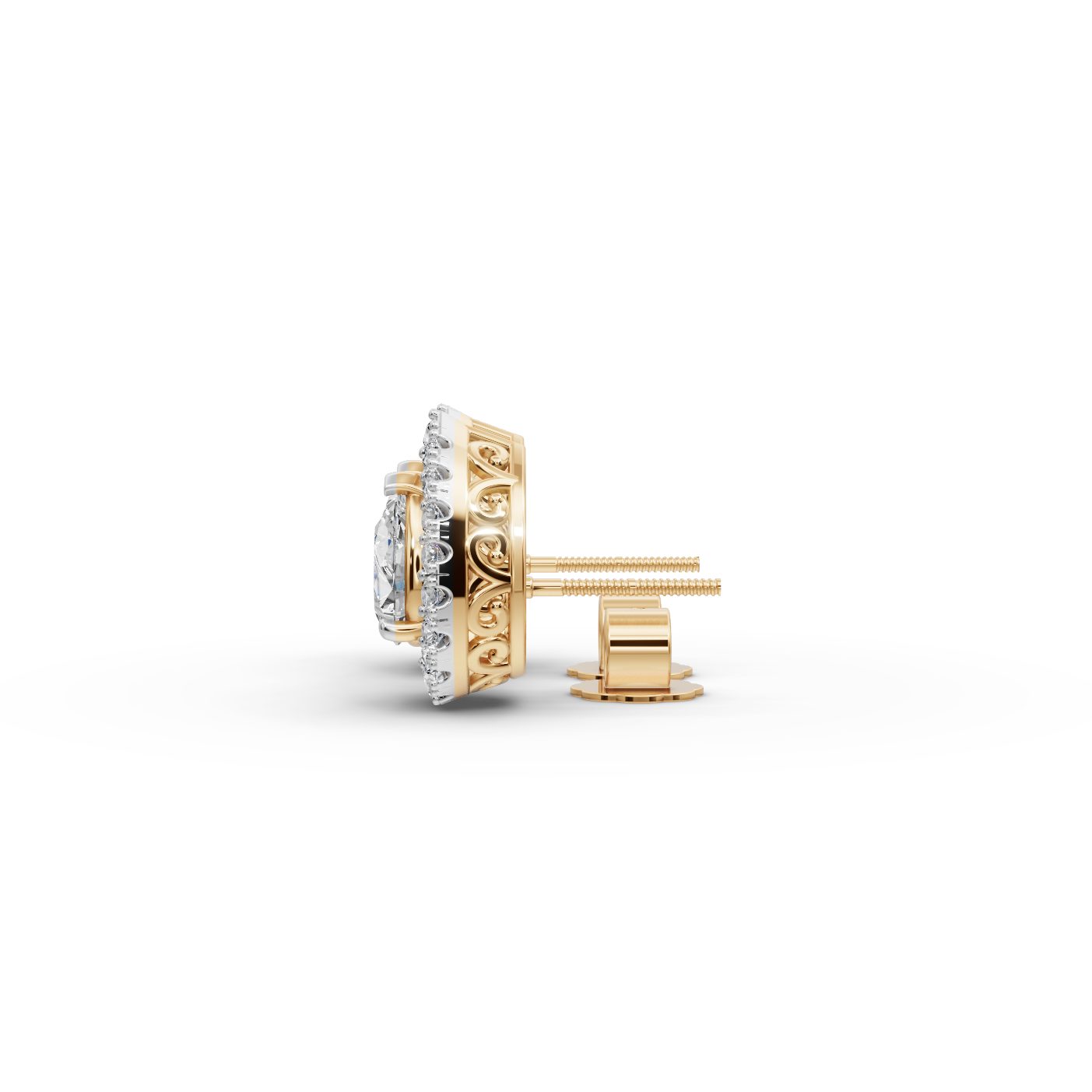 Endless Grace Pear Lab-Grown Diamond Studs Earring in yellow gold