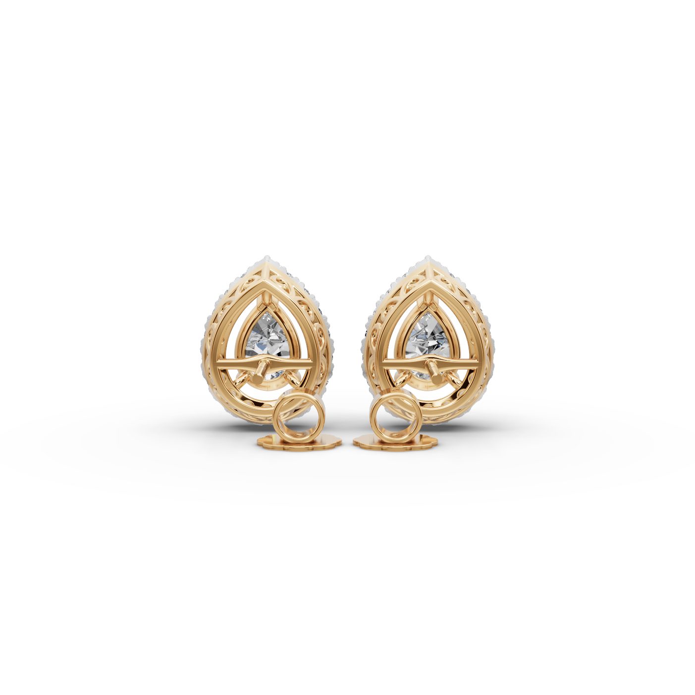 Endless Grace Pear Lab-Grown Diamond Studs Earring in yellow gold