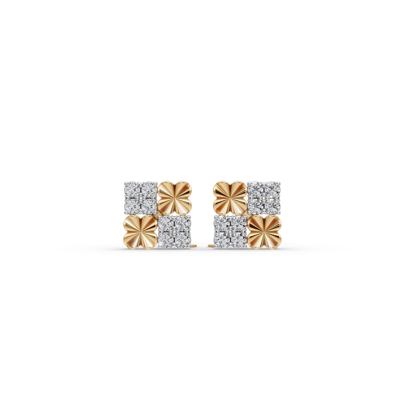 Serene Light Round Lab-Grown Diamond Studs Earring in yellow gold, set with lab-grown diamonds