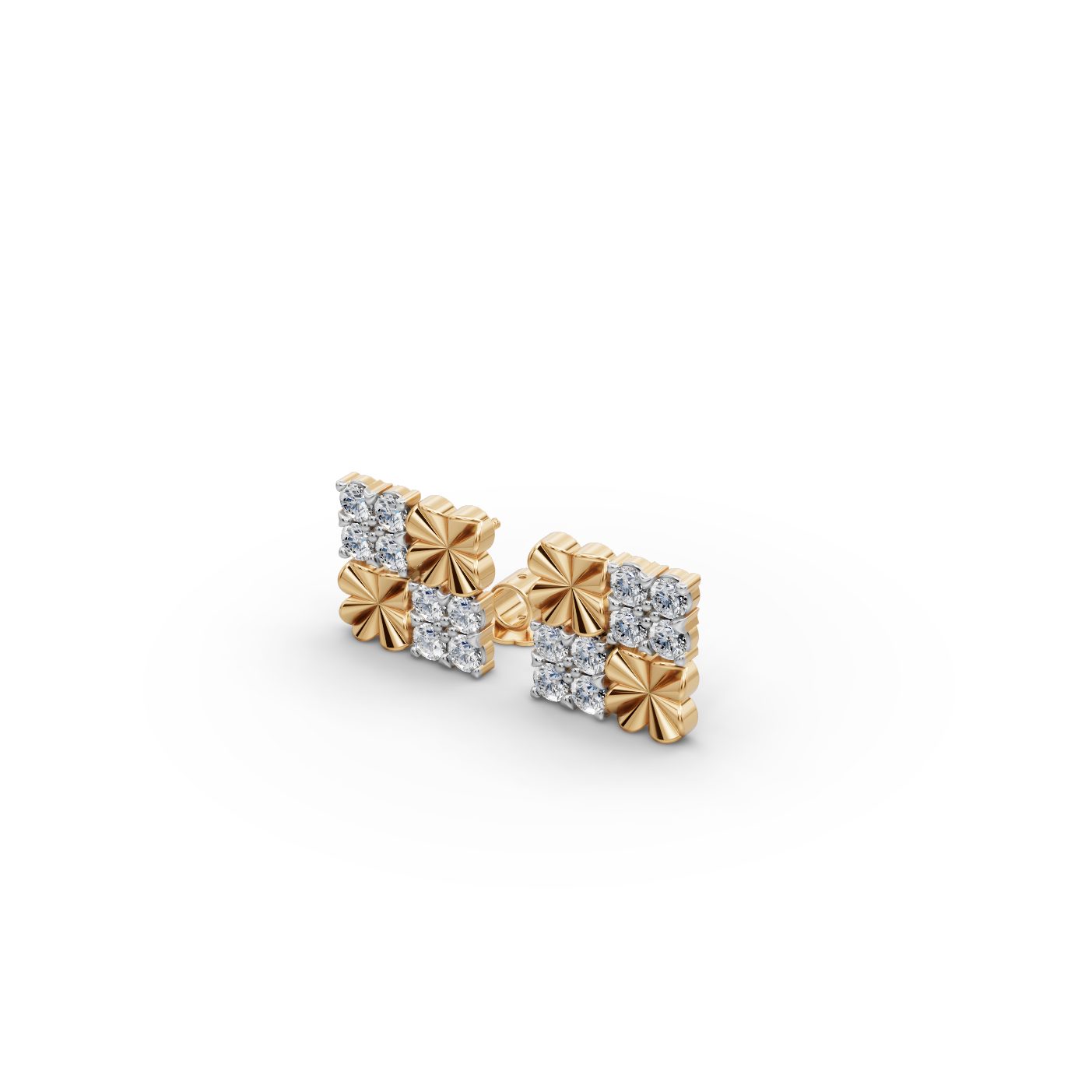 Serene Light Round Lab-Grown Diamond Studs Earring in yellow gold
