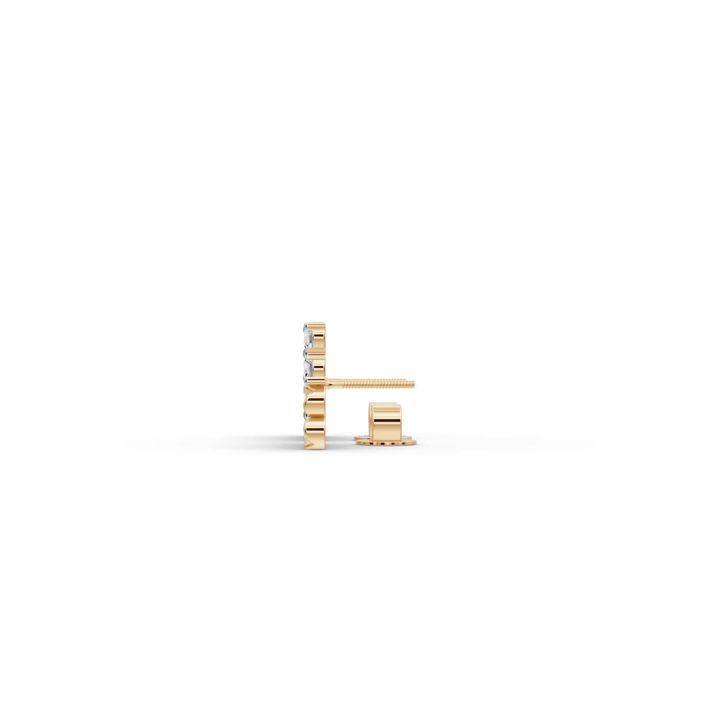 Serene Light Round Lab-Grown Diamond Studs Earring in yellow gold