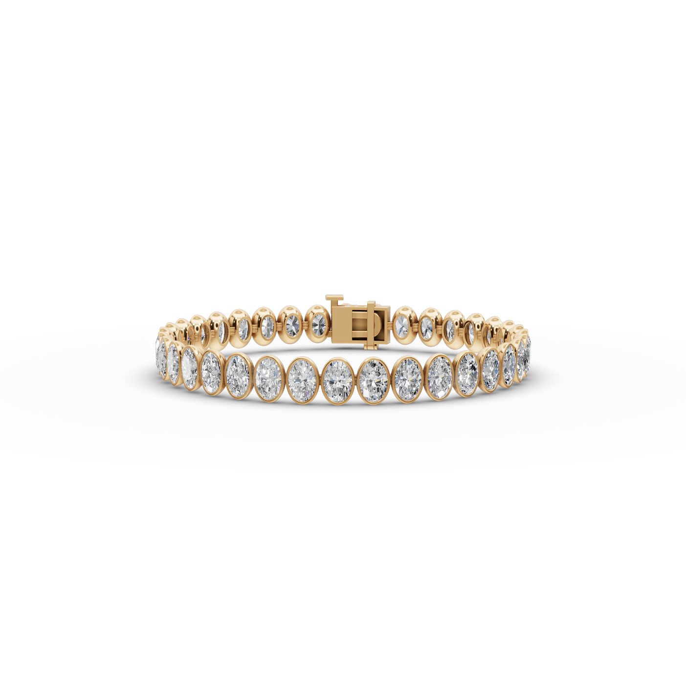 Golden Reverie Oval Lab-Grown Diamond Tennis Bracelet in yellow gold, set with lab-grown diamonds