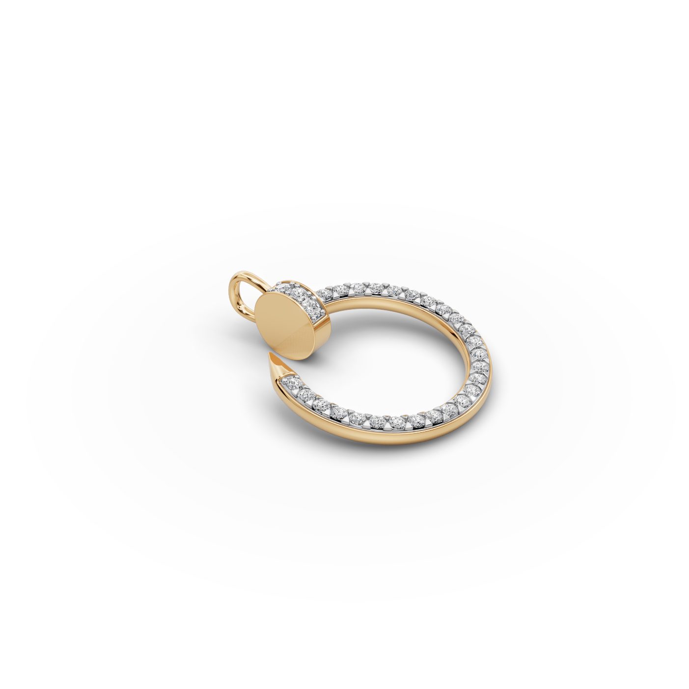 Eternal Reverie Round Lab-Grown Diamond Initials & Charms Pendant in yellow gold