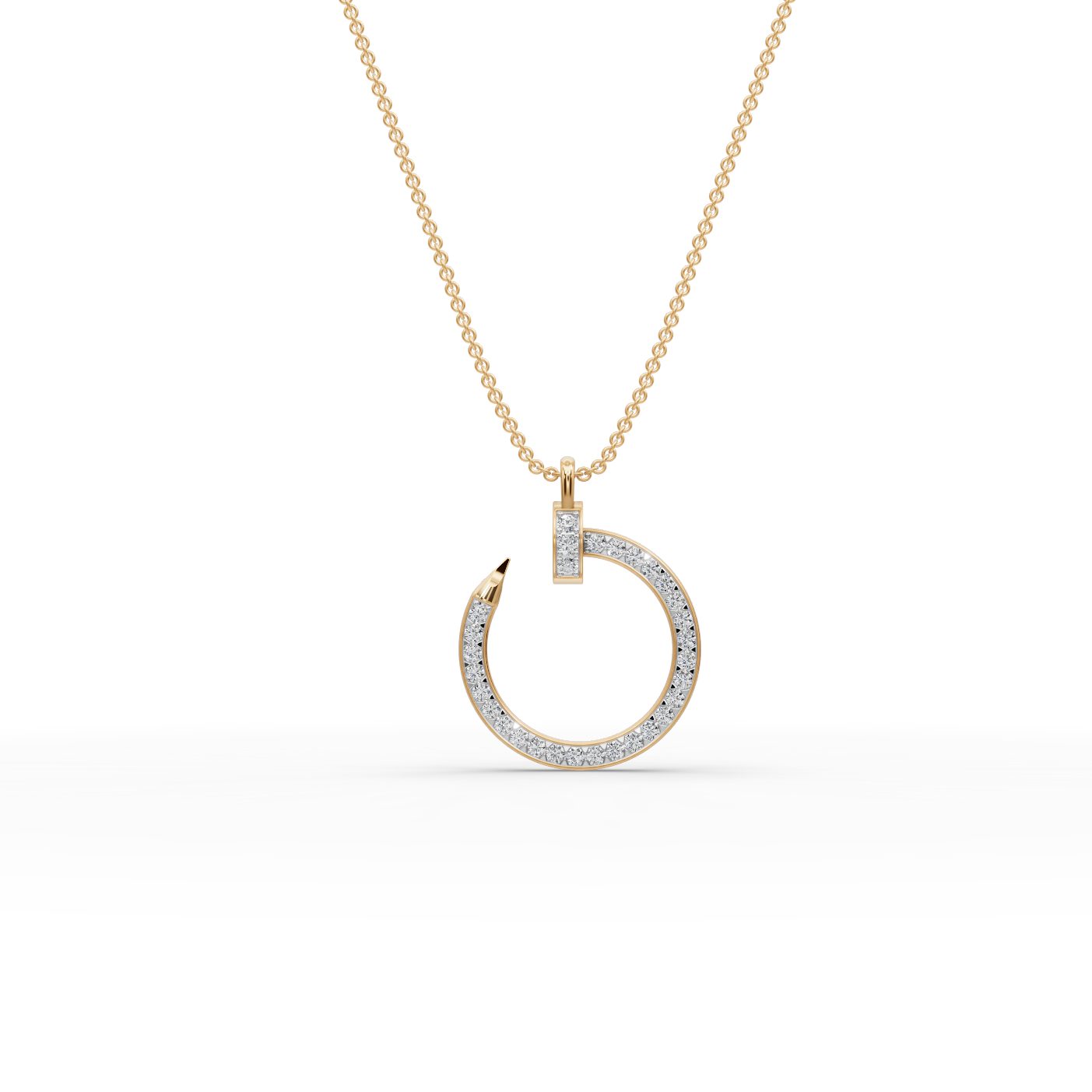 Eternal Reverie Round Lab-Grown Diamond Initials & Charms Pendant in yellow gold