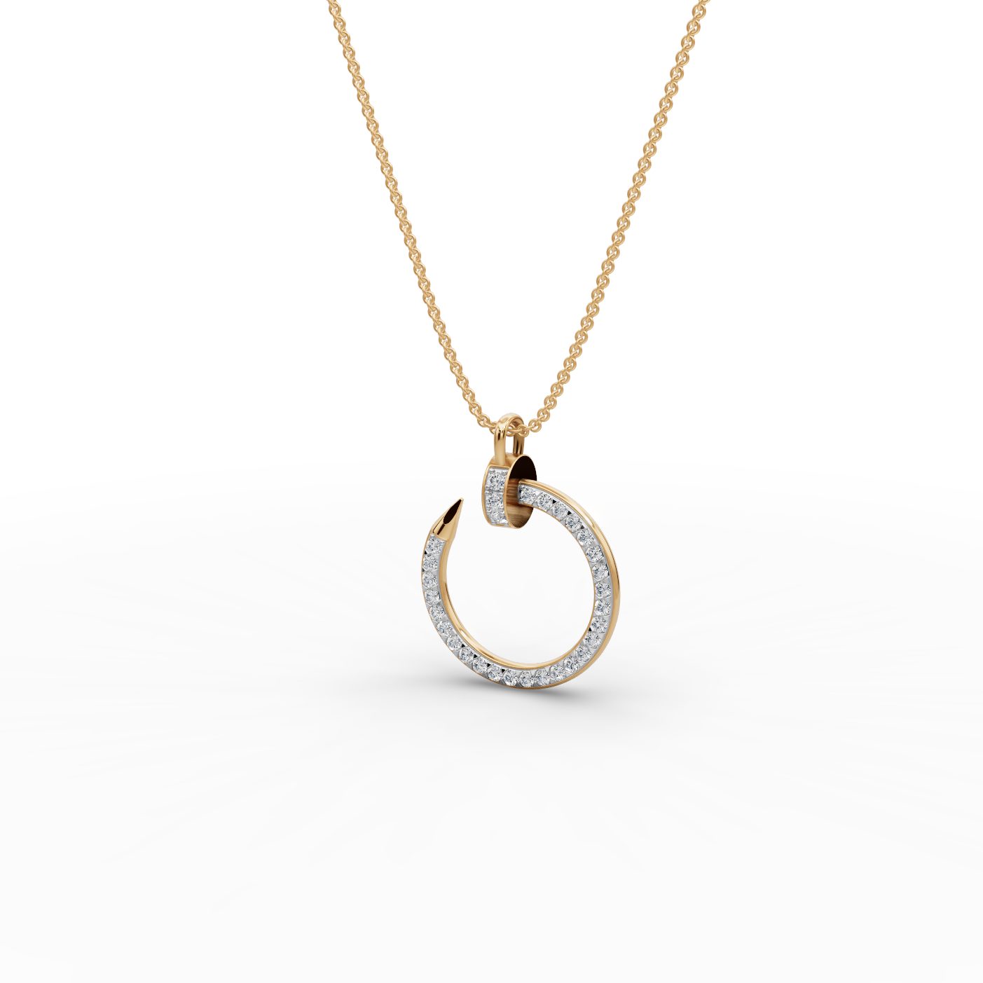 Eternal Reverie Round Lab-Grown Diamond Initials & Charms Pendant in yellow gold