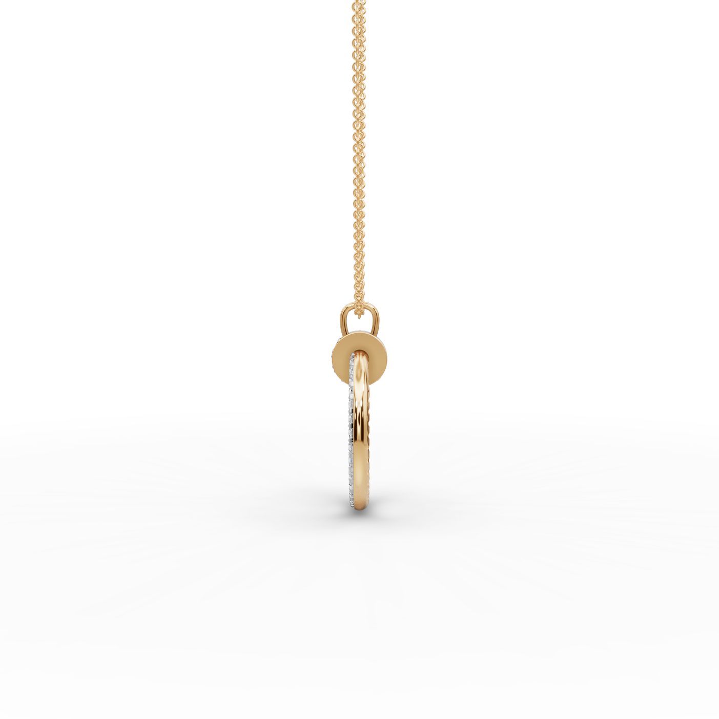 Eternal Reverie Round Lab-Grown Diamond Initials & Charms Pendant in yellow gold