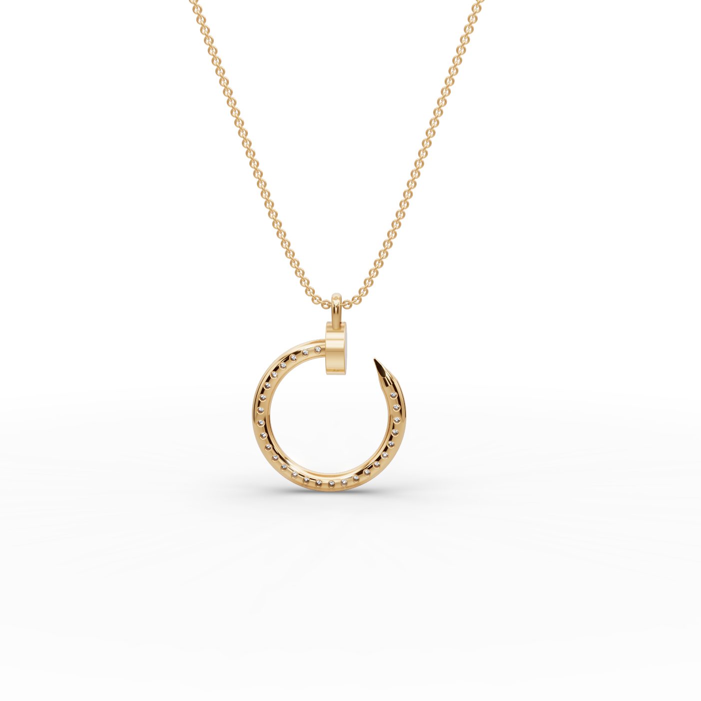Eternal Reverie Round Lab-Grown Diamond Initials & Charms Pendant in yellow gold