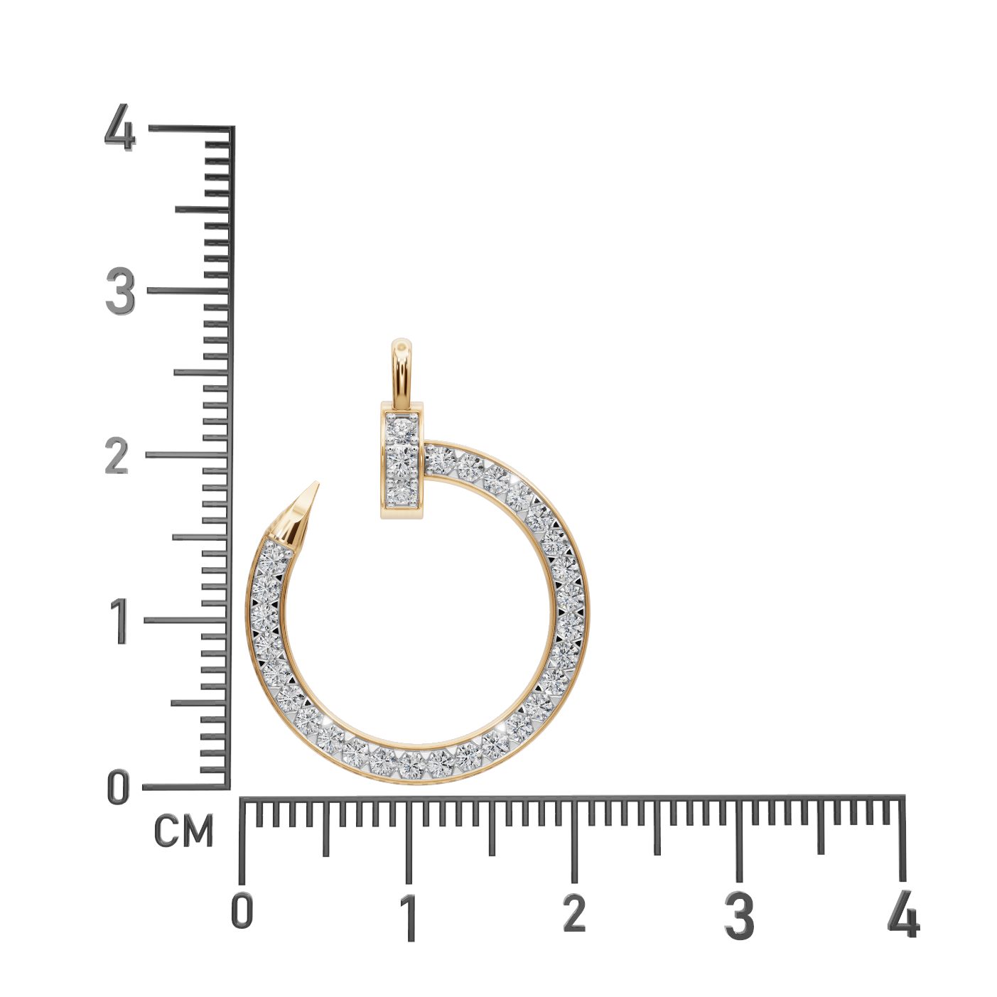 Eternal Reverie Round Lab-Grown Diamond Initials & Charms Pendant in yellow gold