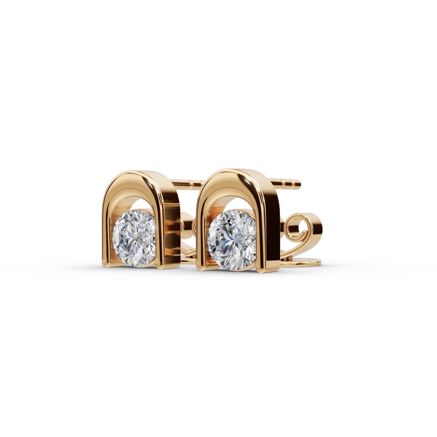 Timeless Glow Round Lab-Grown Diamond Studs Earring in yellow gold