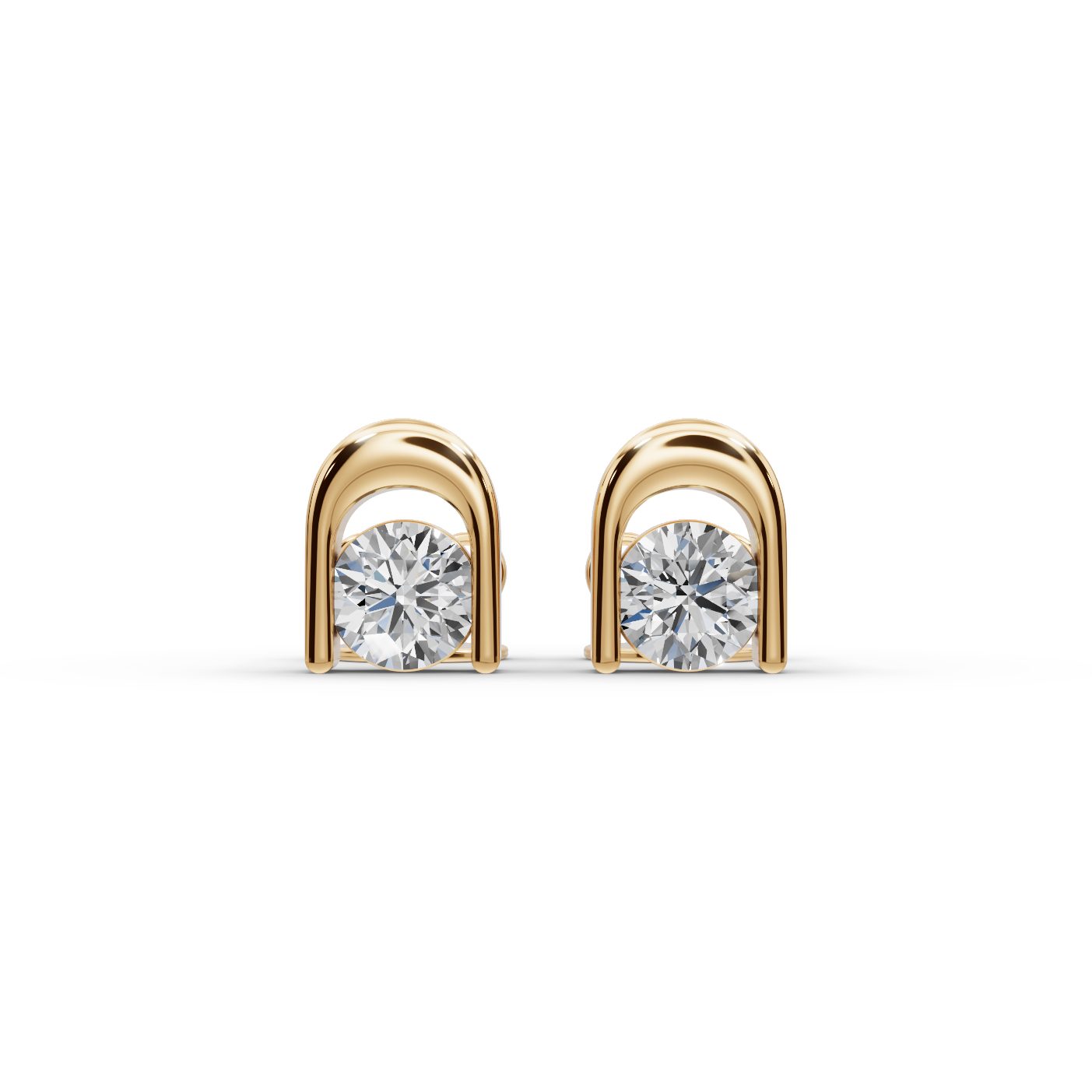 Timeless Glow Round Lab-Grown Diamond Studs Earring in yellow gold, set with lab-grown diamonds