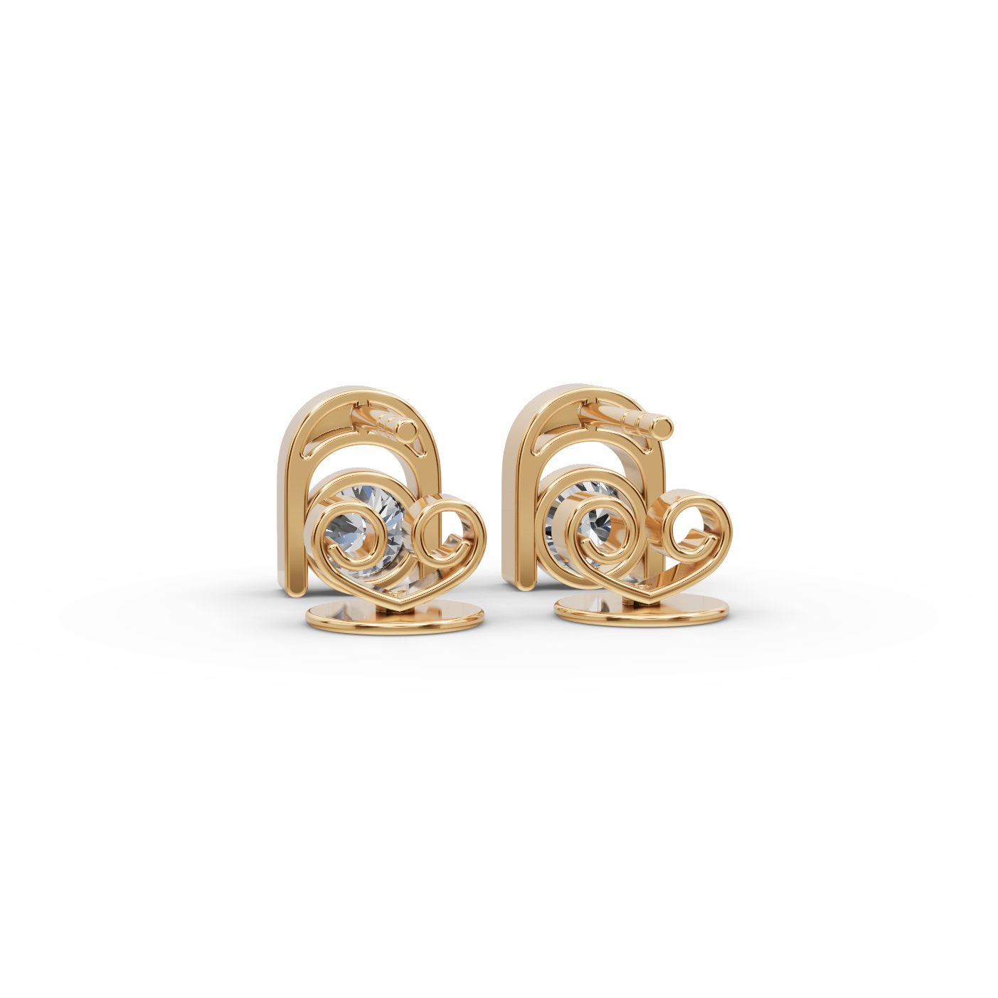 Timeless Glow Round Lab-Grown Diamond Studs Earring in yellow gold