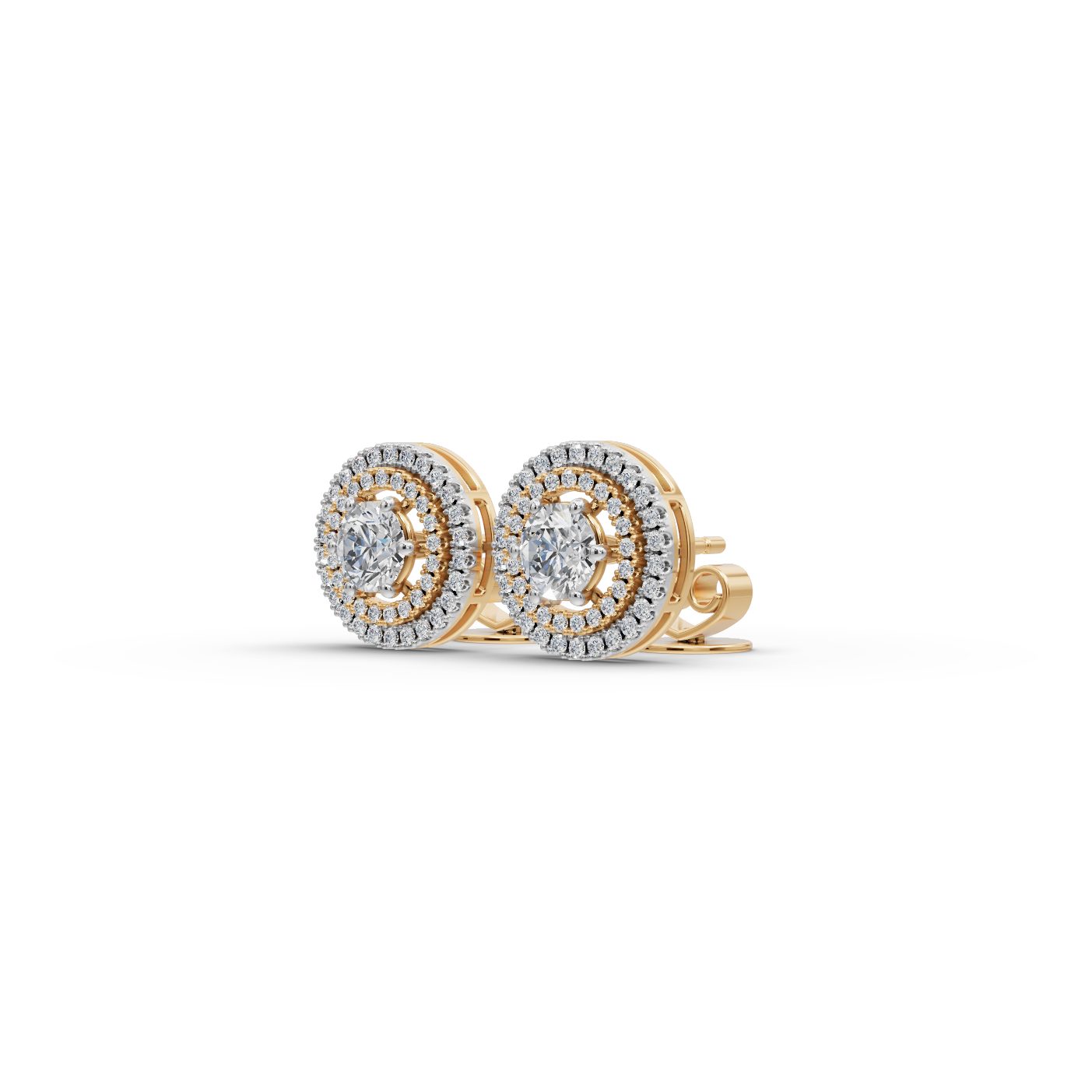 Regal Promise Round Lab-Grown Diamond Studs Earring in yellow gold