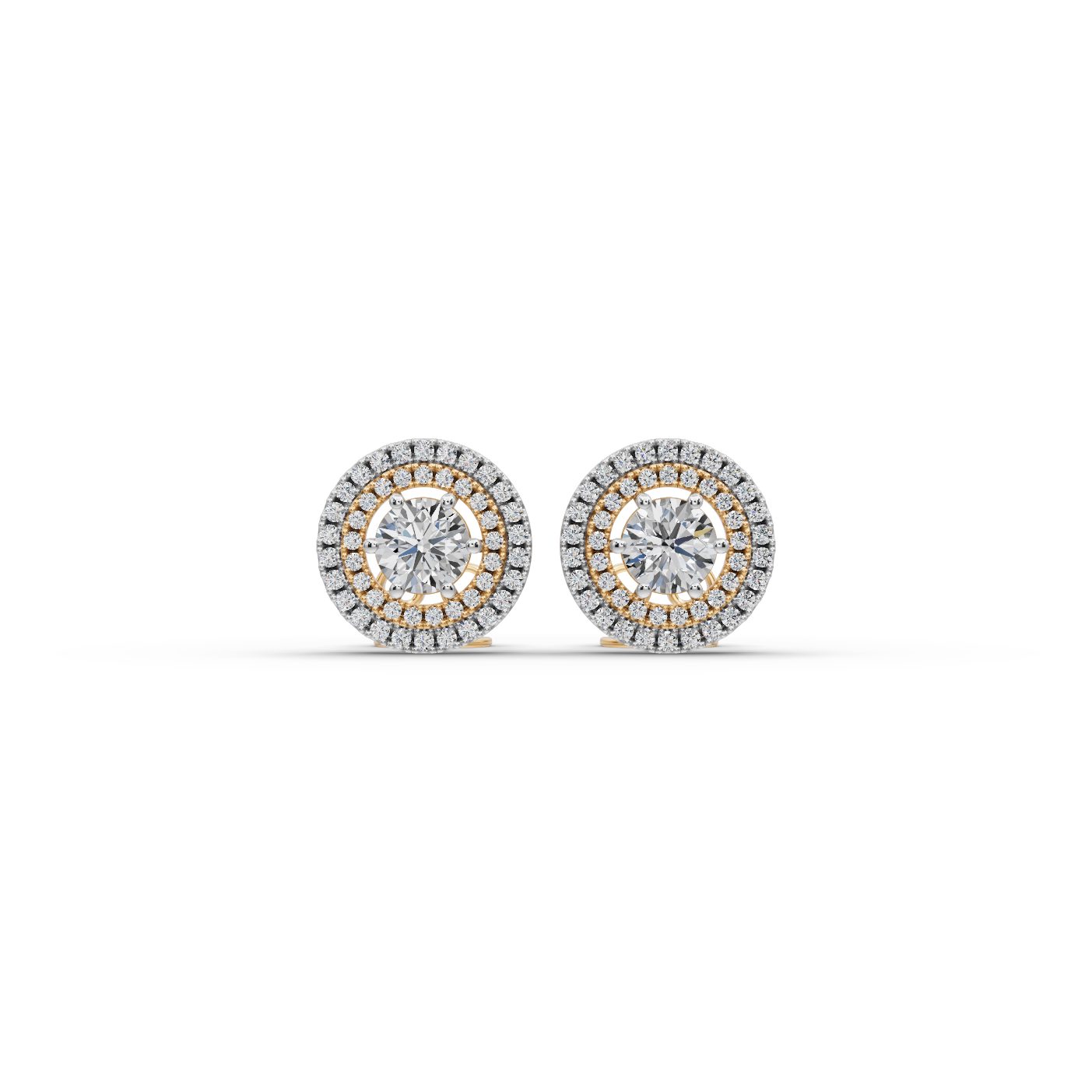 Regal Promise Round Lab-Grown Diamond Studs Earring in yellow gold, set with lab-grown diamonds