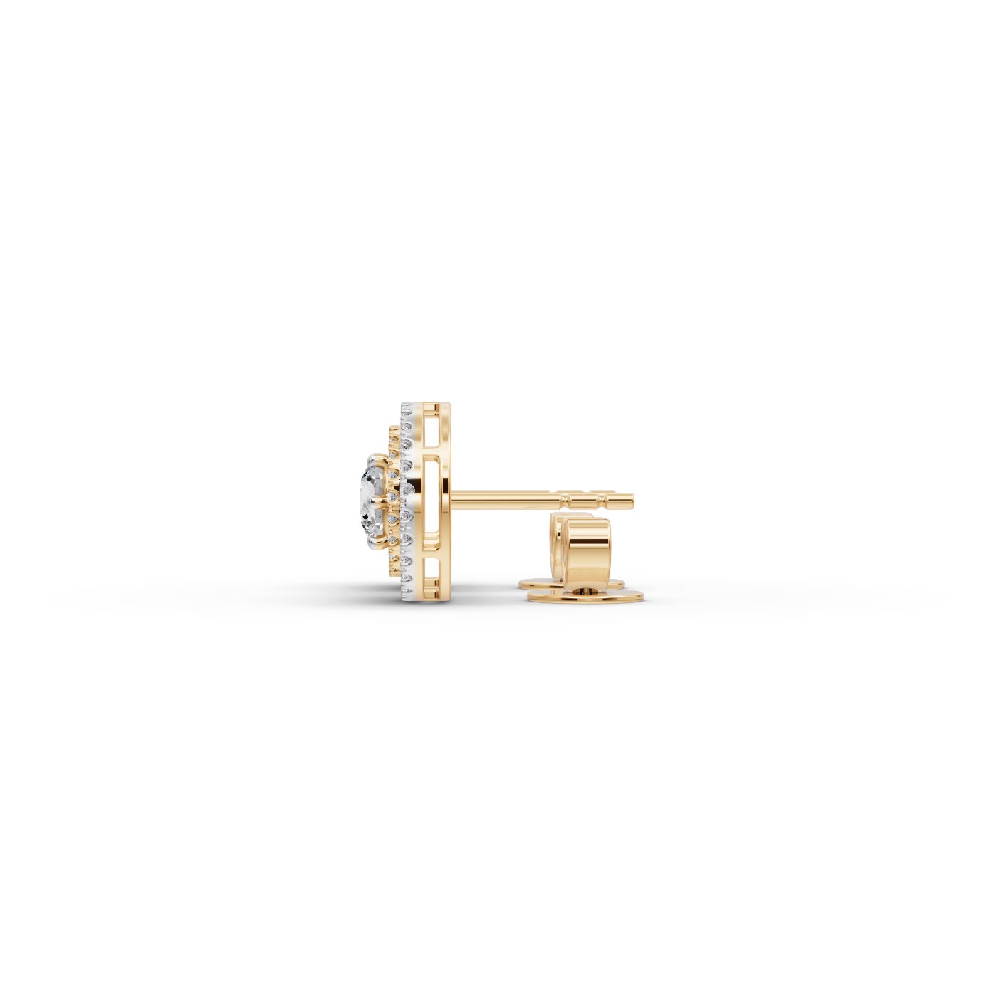Regal Promise Round Lab-Grown Diamond Studs Earring in yellow gold