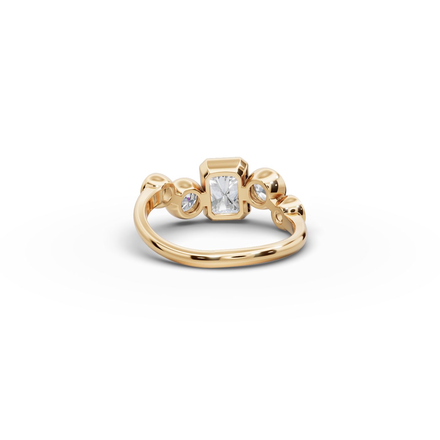 Serene Line Radiant Lab-Grown Diamond Five Stone Ring in yellow gold