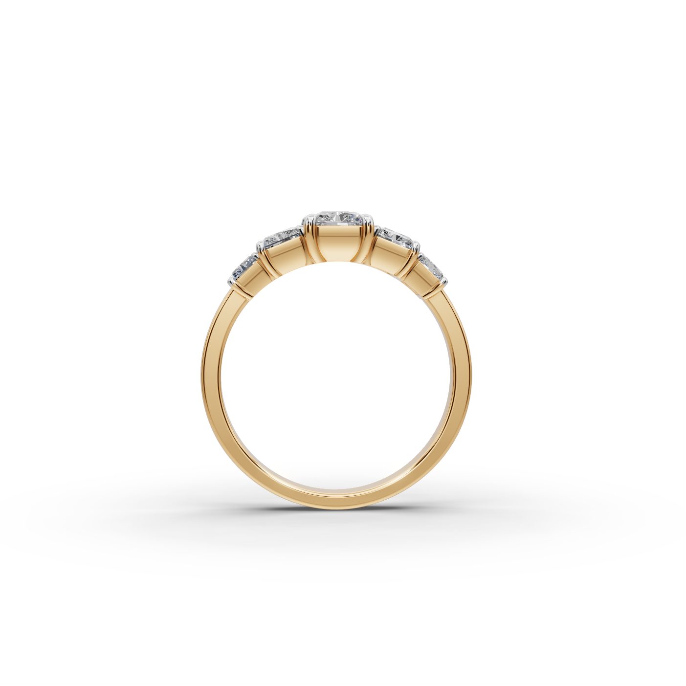 Morning Promise Radiant Lab-Grown Diamond Five Stone Ring in yellow gold