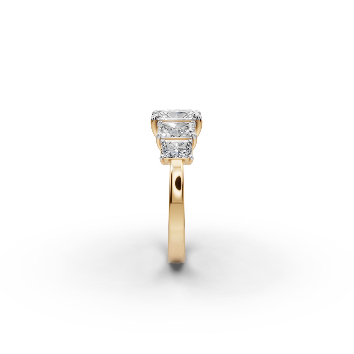 Morning Promise Radiant Lab-Grown Diamond Five Stone Ring in yellow gold