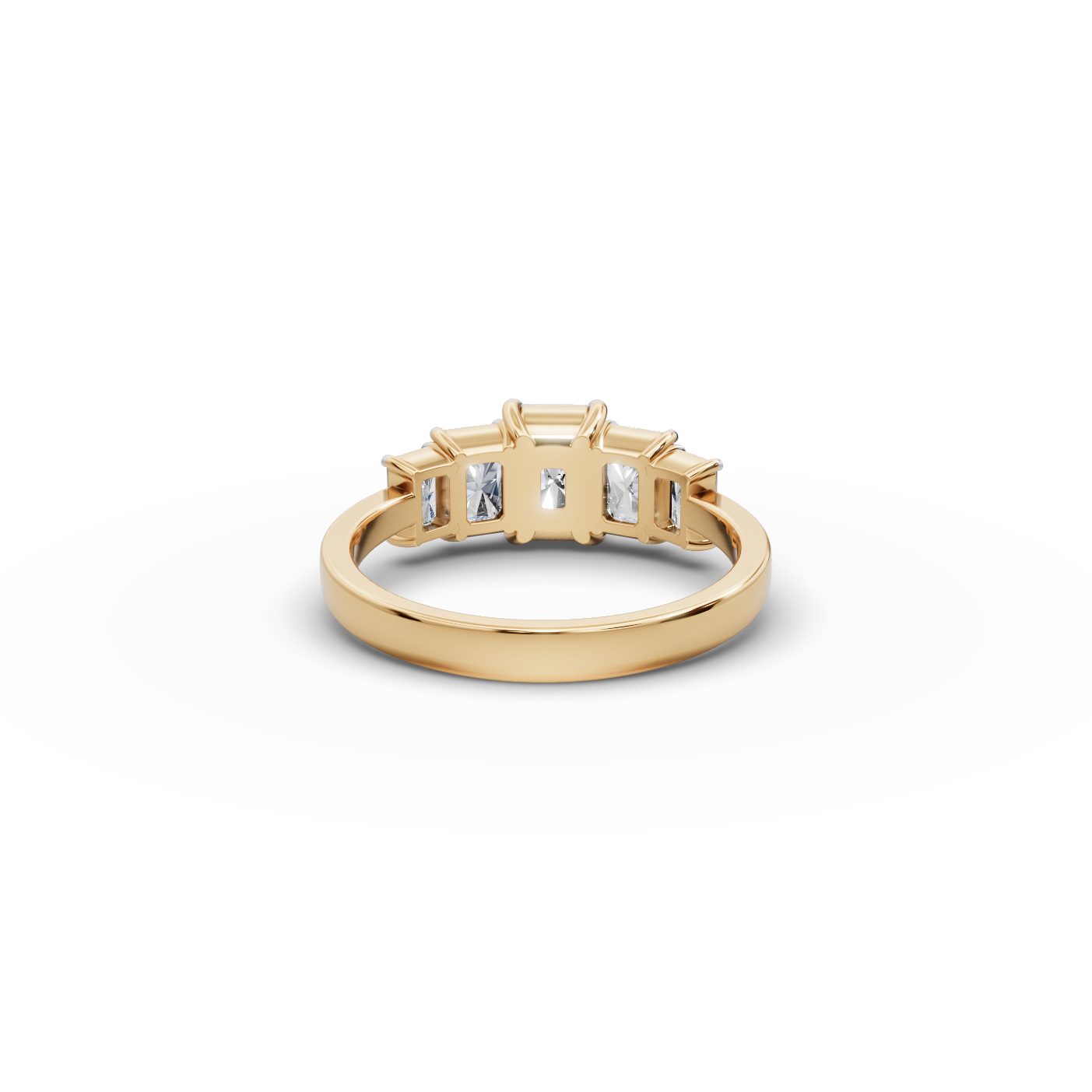 Morning Promise Radiant Lab-Grown Diamond Five Stone Ring in yellow gold