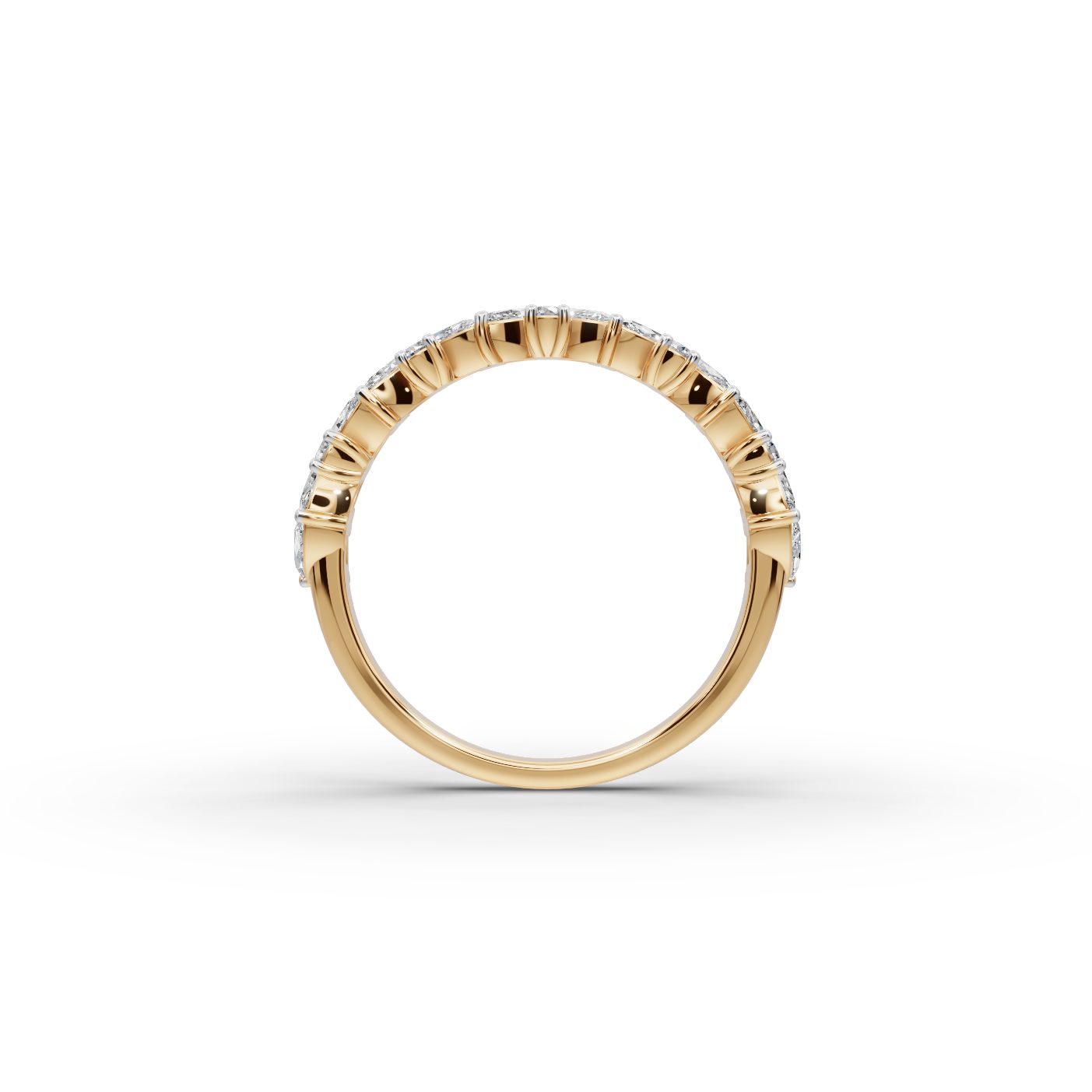 Luminous Ember Marquise Lab-Grown Diamond Bands Ring in yellow gold