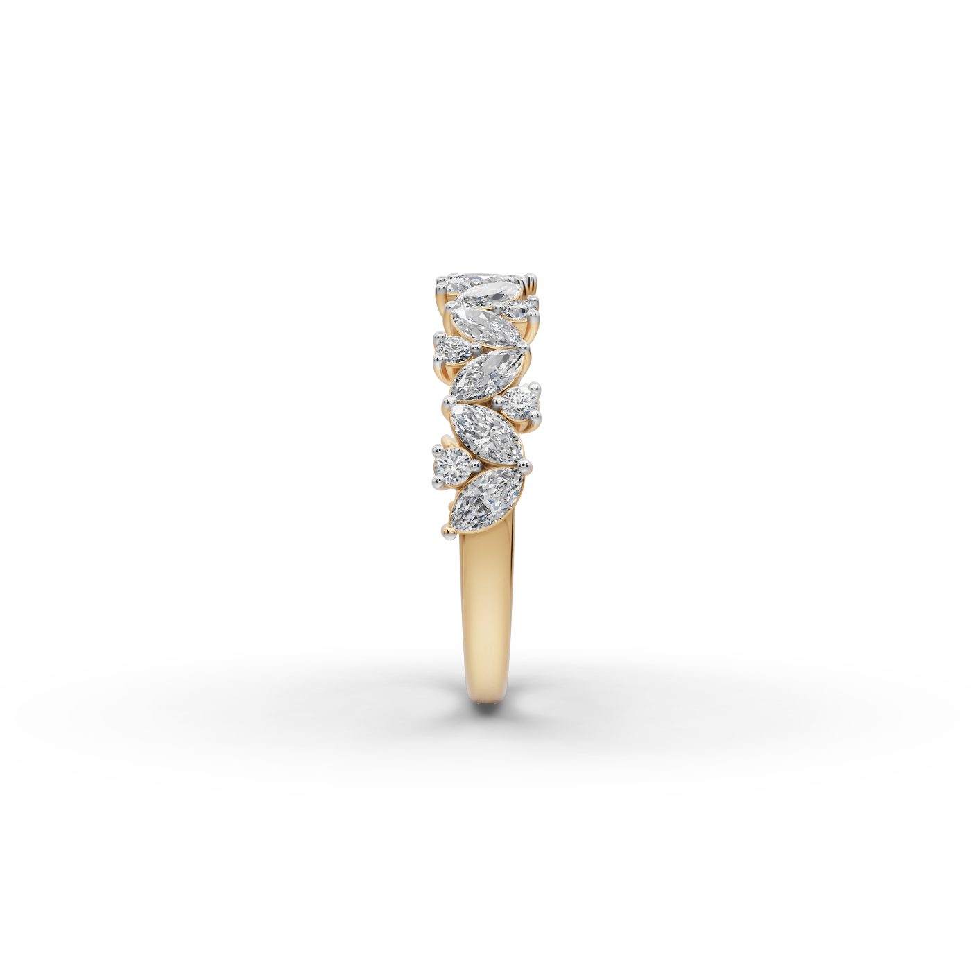 Luminous Ember Marquise Lab-Grown Diamond Bands Ring in yellow gold