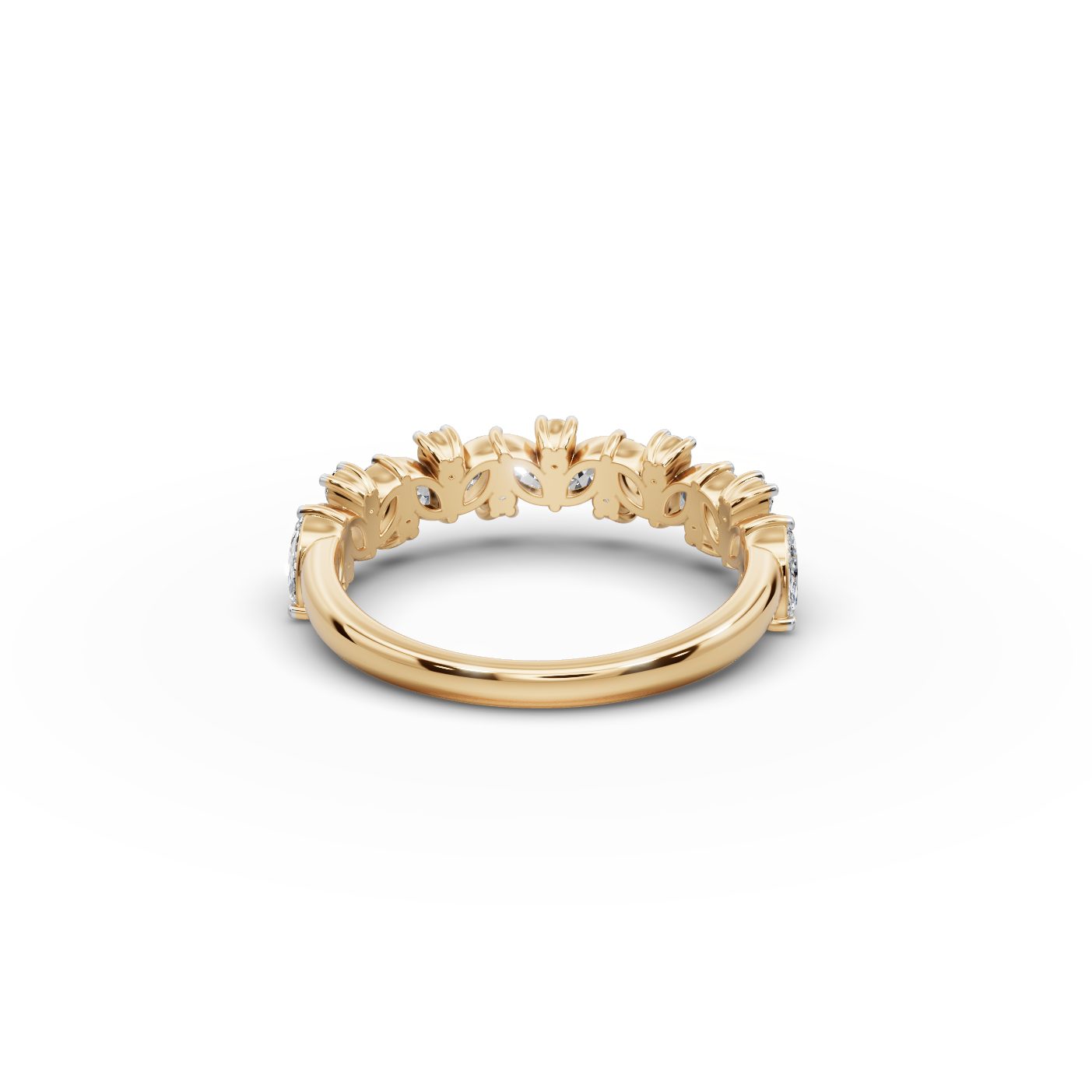 Luminous Ember Marquise Lab-Grown Diamond Bands Ring in yellow gold