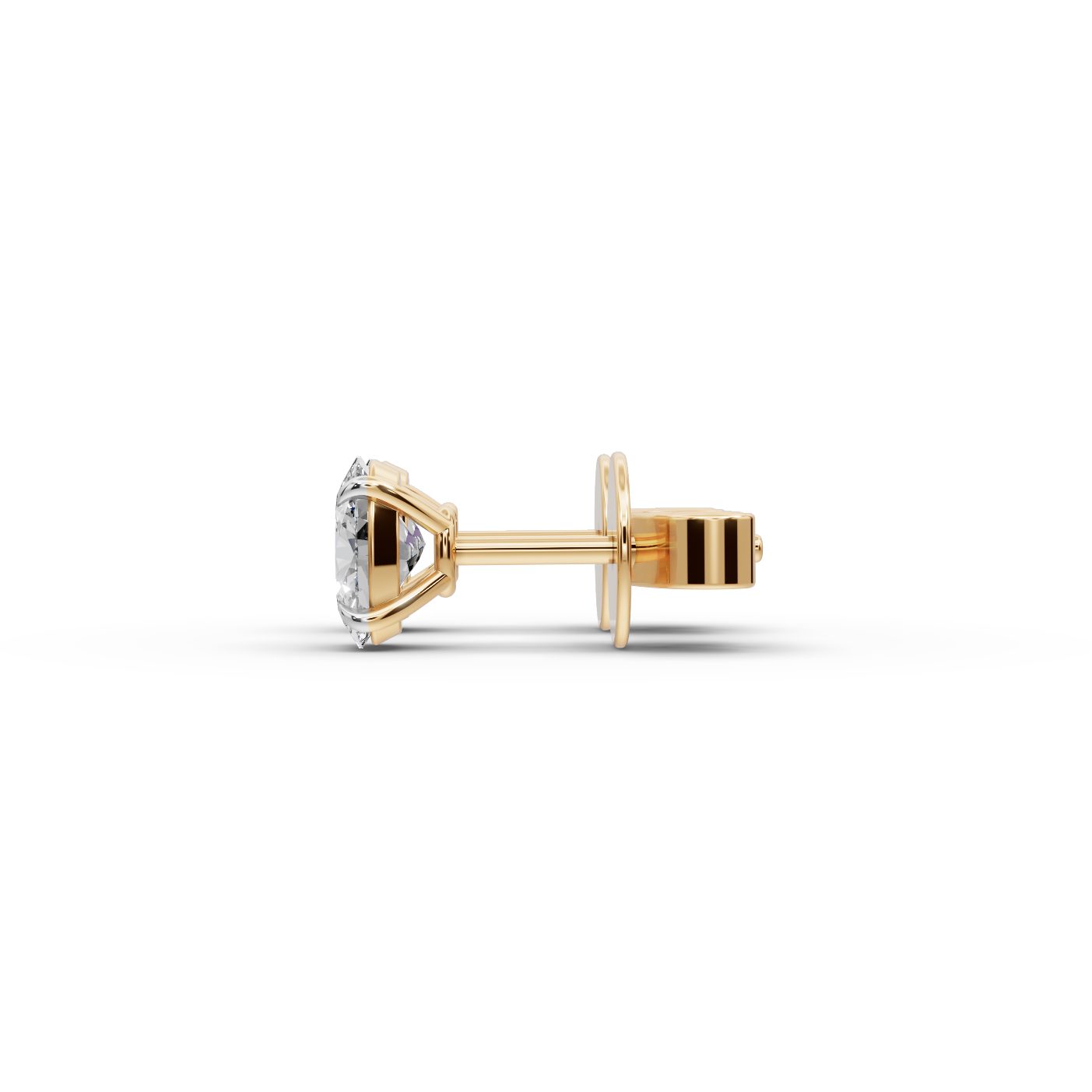 Pristine Cascade Oval Lab-Grown Diamond Studs Earring in yellow gold