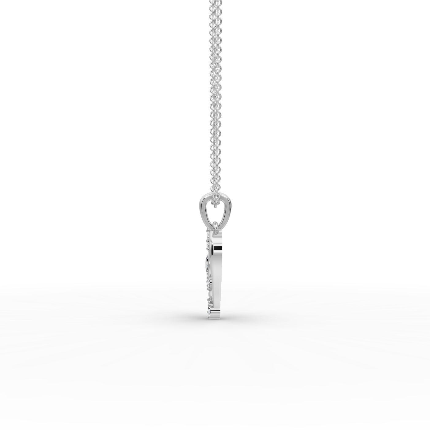 Opulent Ember Heart Lab-Grown Diamond Silver Pendant in silver
