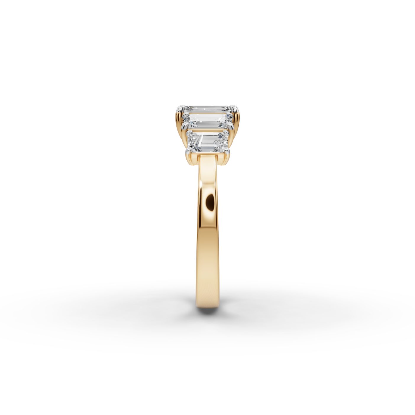 Serene Grace Emerald Lab-Grown Diamond Five Stone Ring in yellow gold