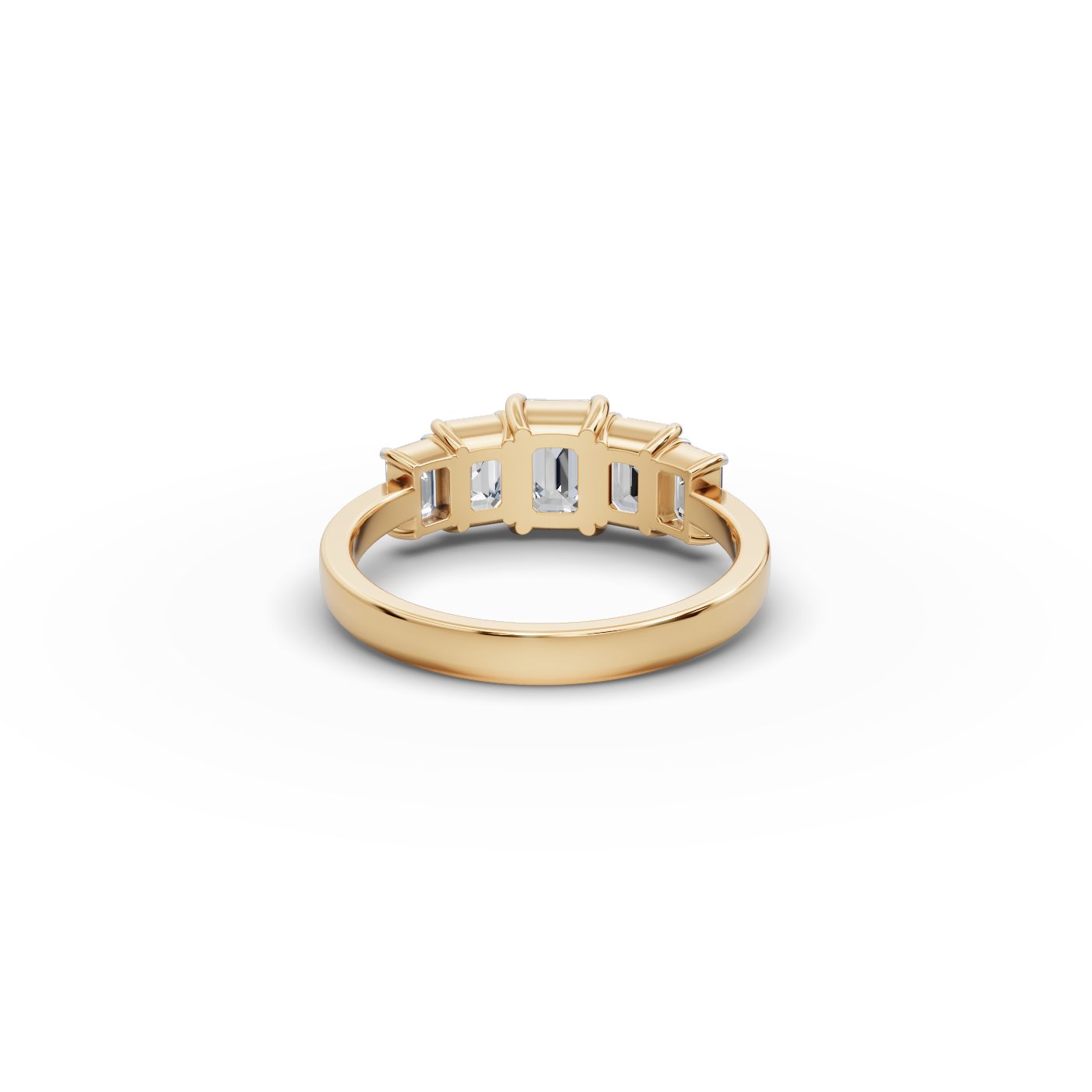 Serene Grace Emerald Lab-Grown Diamond Five Stone Ring in yellow gold
