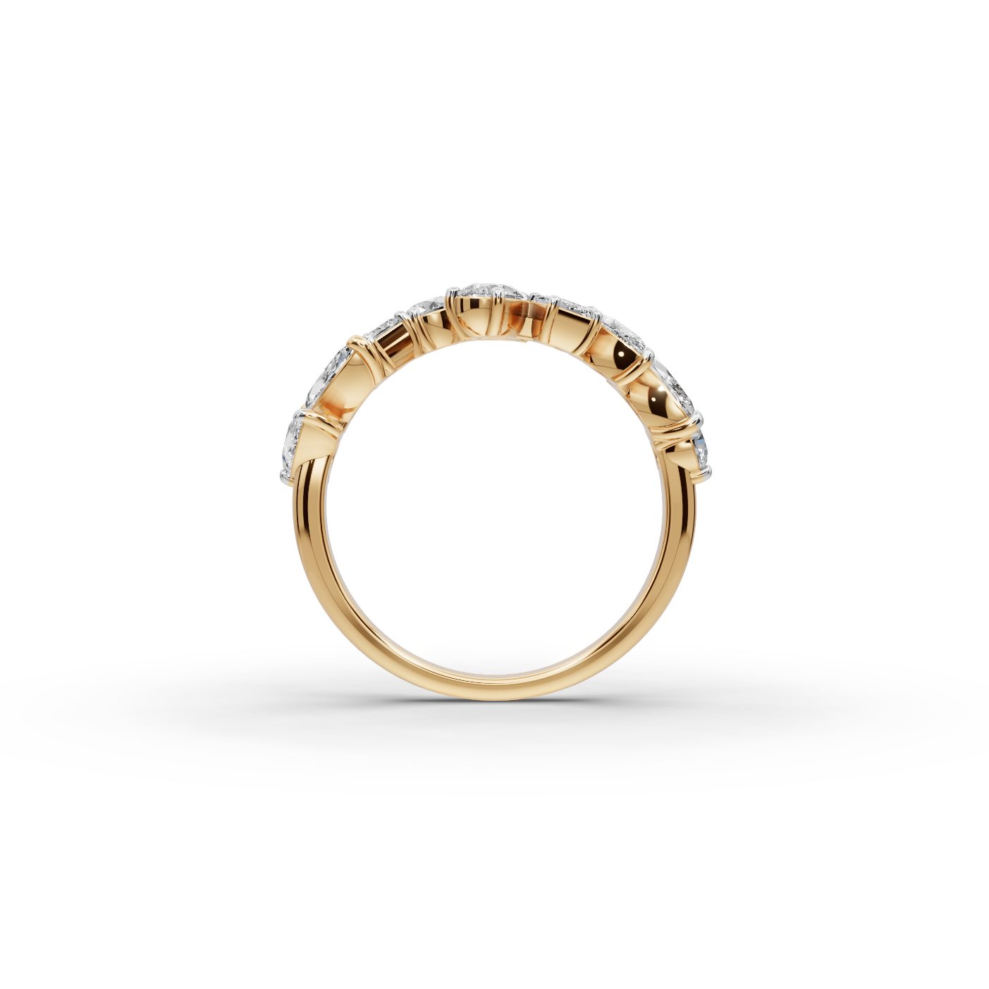 Regal Cascade Pear Lab-Grown Diamond Cocktail Ring in yellow gold