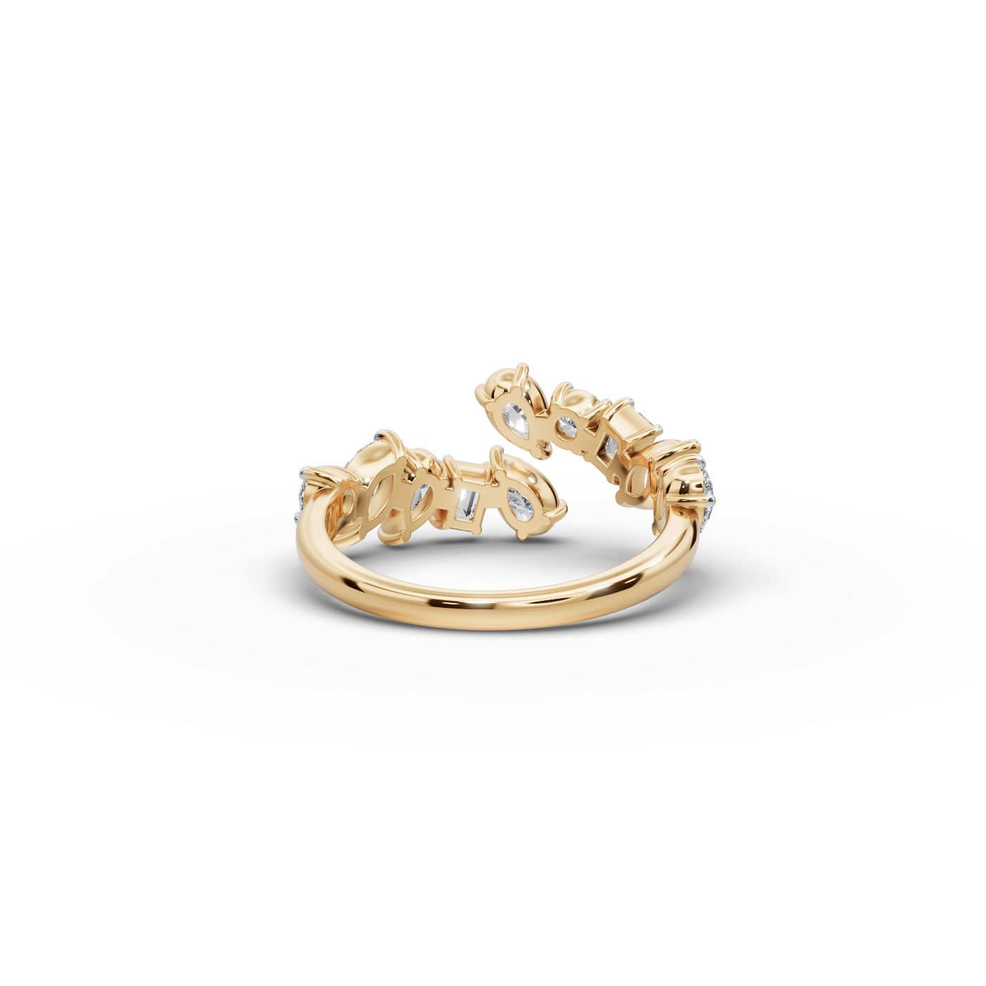 Regal Cascade Pear Lab-Grown Diamond Cocktail Ring in yellow gold