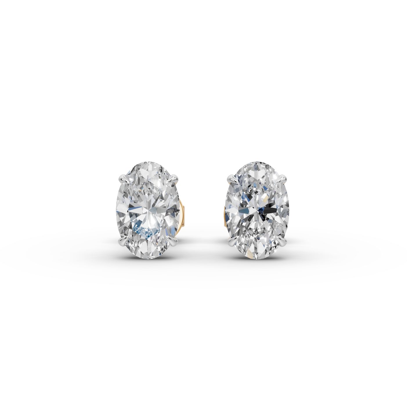 Iconic Promise Oval Lab-Grown Diamond Studs Earring in yellow gold