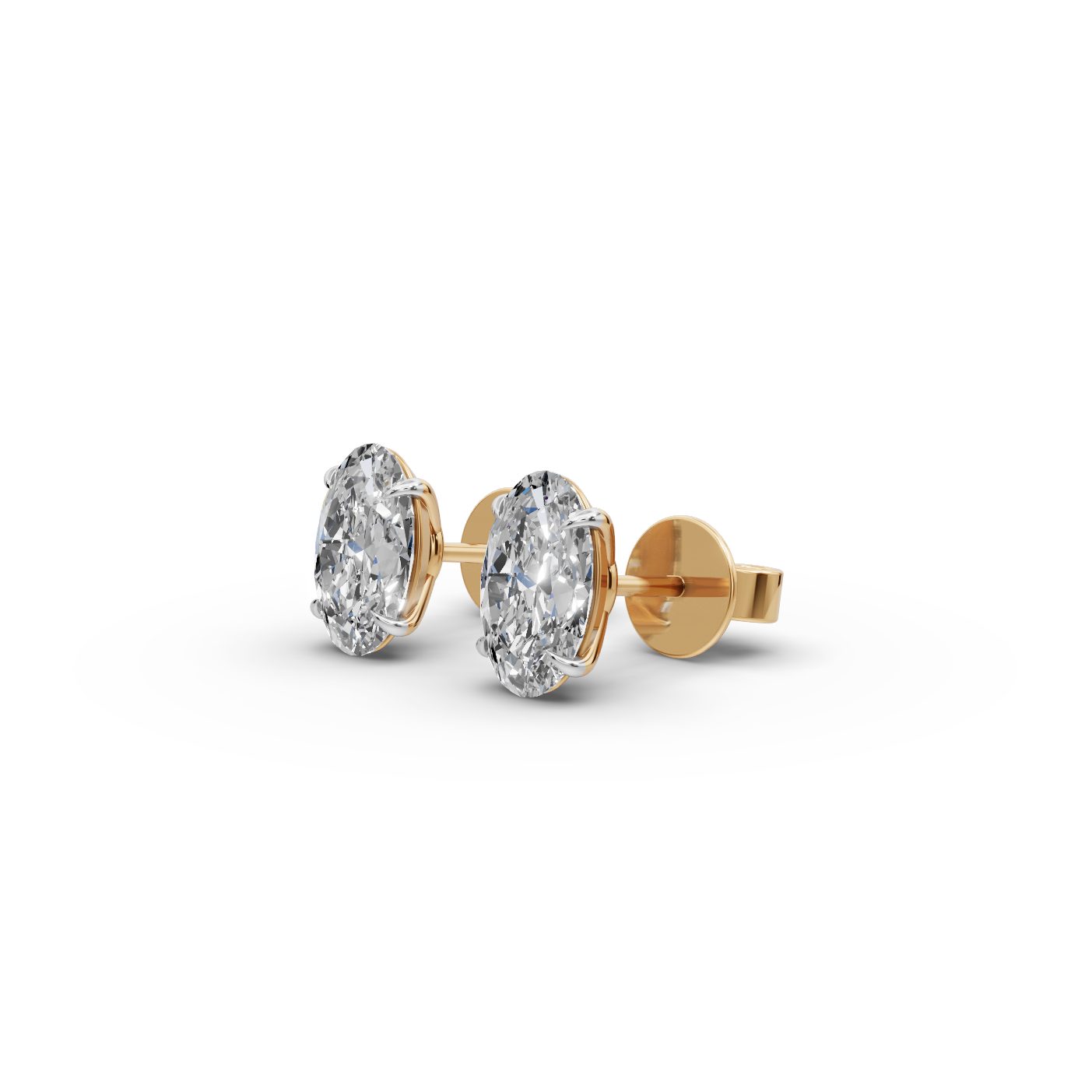 Iconic Promise Oval Lab-Grown Diamond Studs Earring in yellow gold