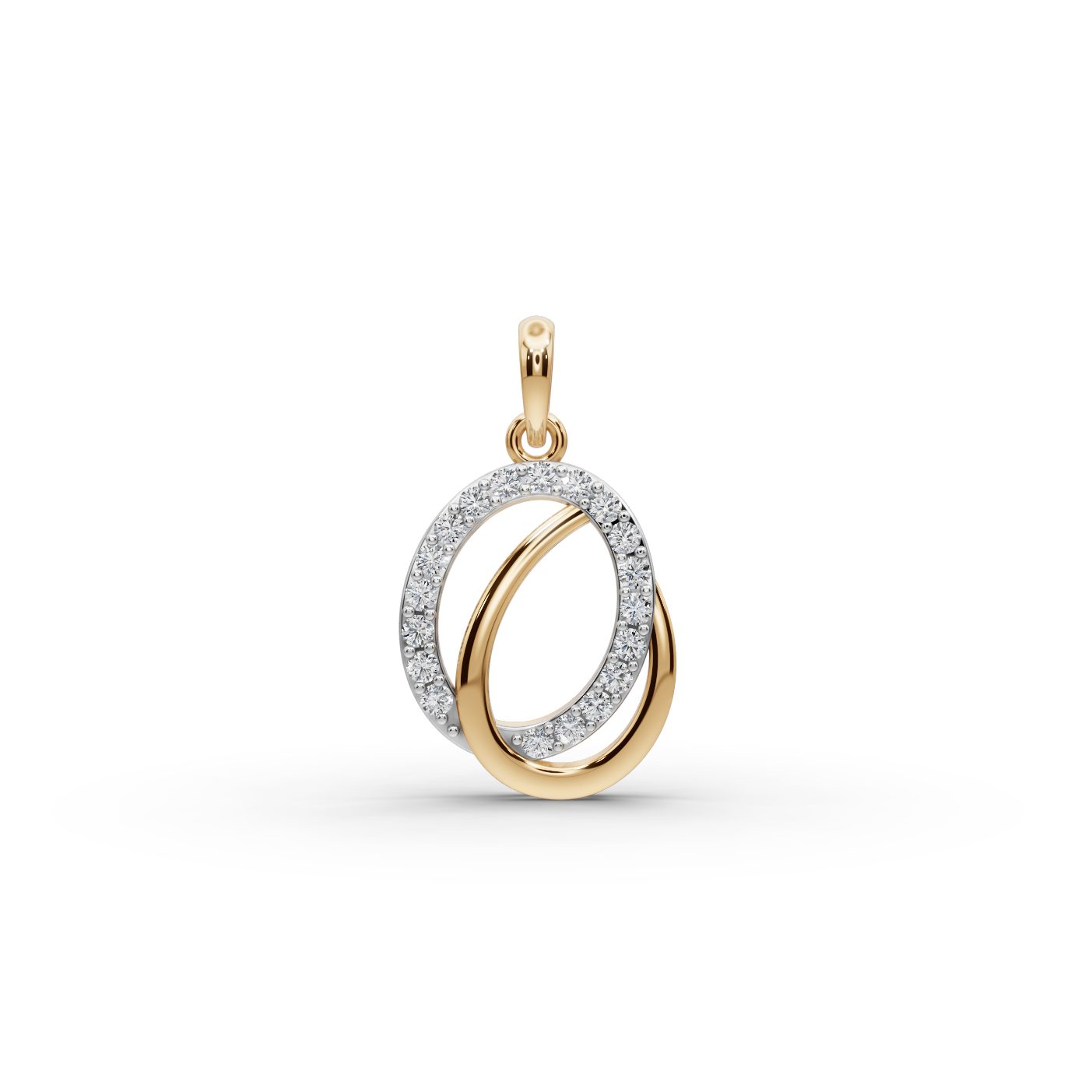 Radiant Signature Round Lab-Grown Diamond Cluster Pendant in yellow gold, set with lab-grown diamonds