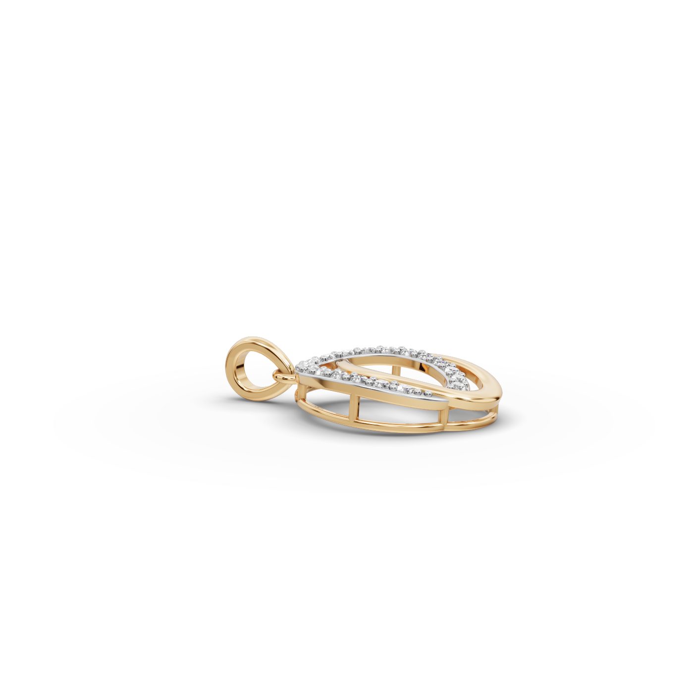 Radiant Signature Round Lab-Grown Diamond Cluster Pendant in yellow gold