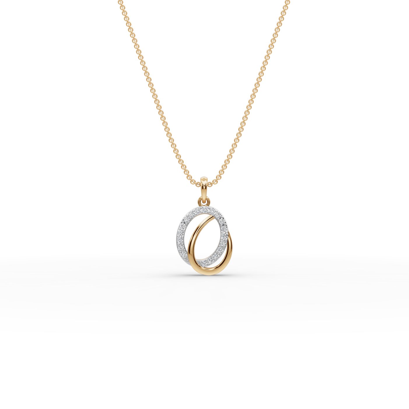 Radiant Signature Round Lab-Grown Diamond Cluster Pendant in yellow gold