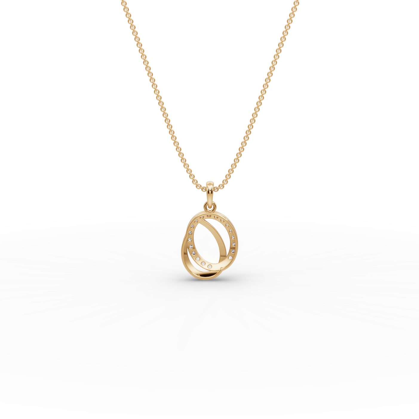Radiant Signature Round Lab-Grown Diamond Cluster Pendant in yellow gold