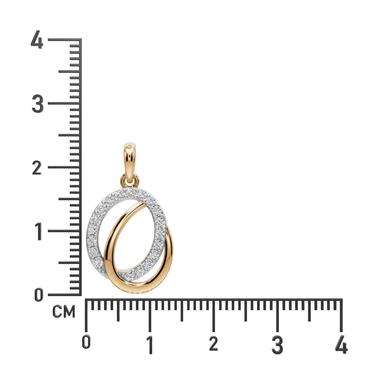 Radiant Signature Round Lab-Grown Diamond Cluster Pendant in yellow gold