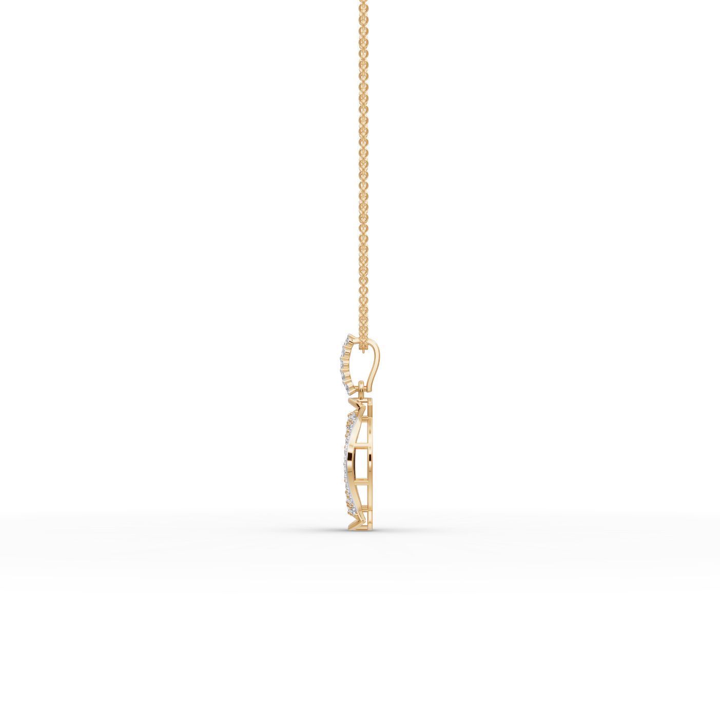 Radiant Signature Round Lab-Grown Diamond Cluster Pendant in yellow gold
