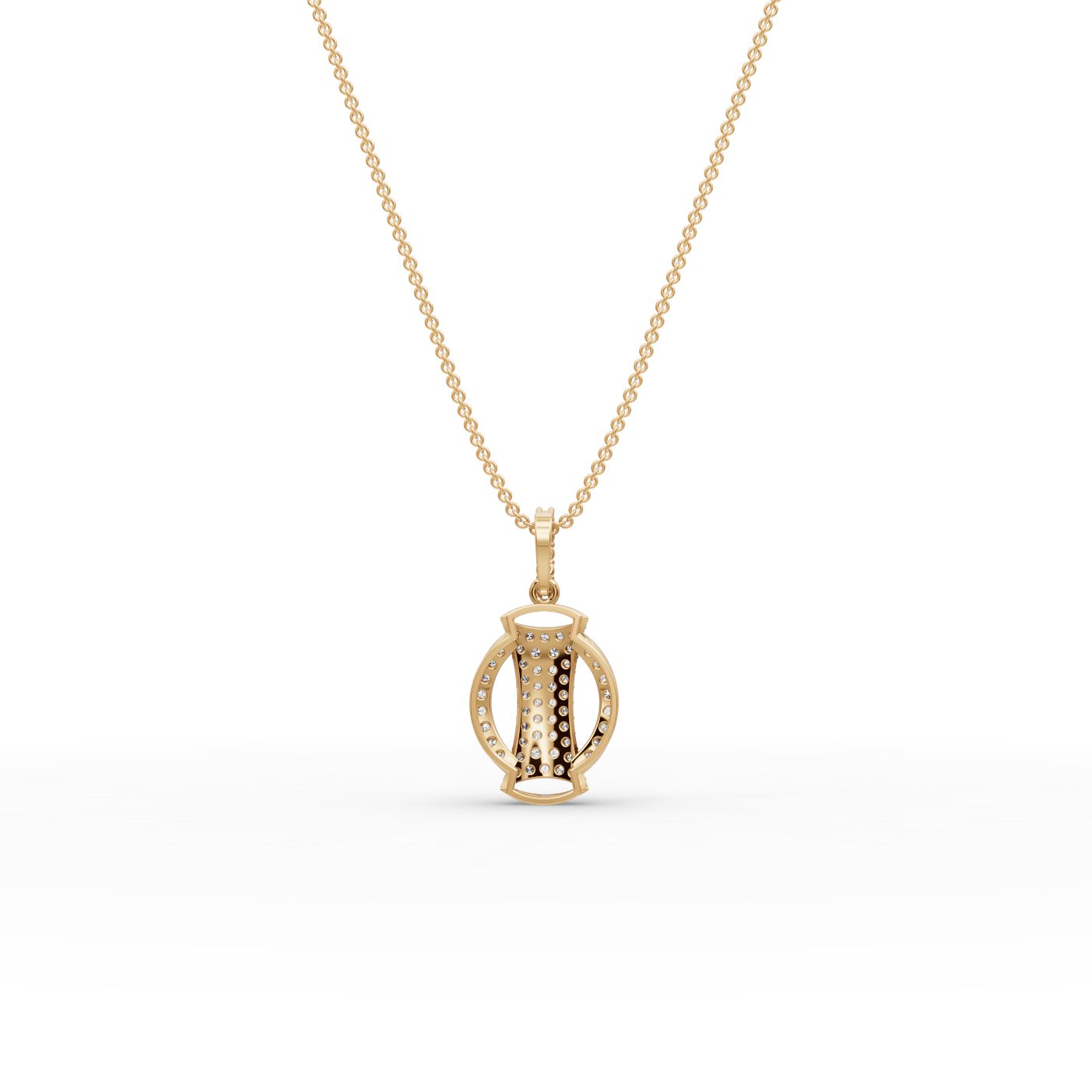 Radiant Signature Round Lab-Grown Diamond Cluster Pendant in yellow gold